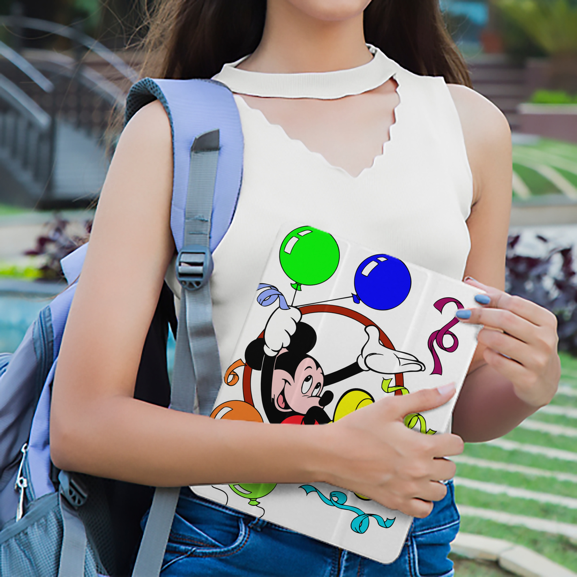 ミッキーマウス Mickey Mouse IPad ケース ペン収納付き 三つ折りスタンド PUレザー×シリコン 対応機種9.5/10.5/10.9インチ