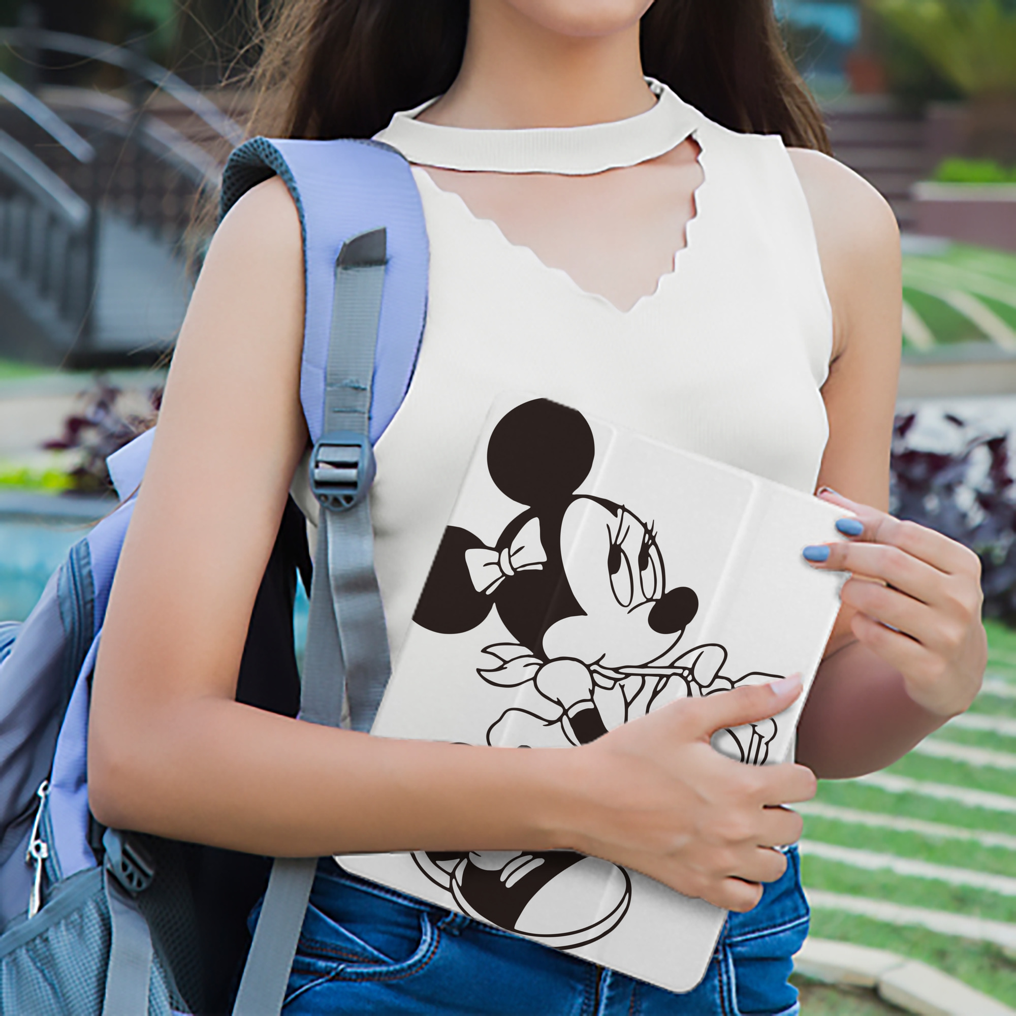 ミッキーマウス Mickey Mouse IPad ケース ペン収納付き 三つ折りスタンド PUレザー×シリコン 対応機種9.5/10.5/10.9インチ