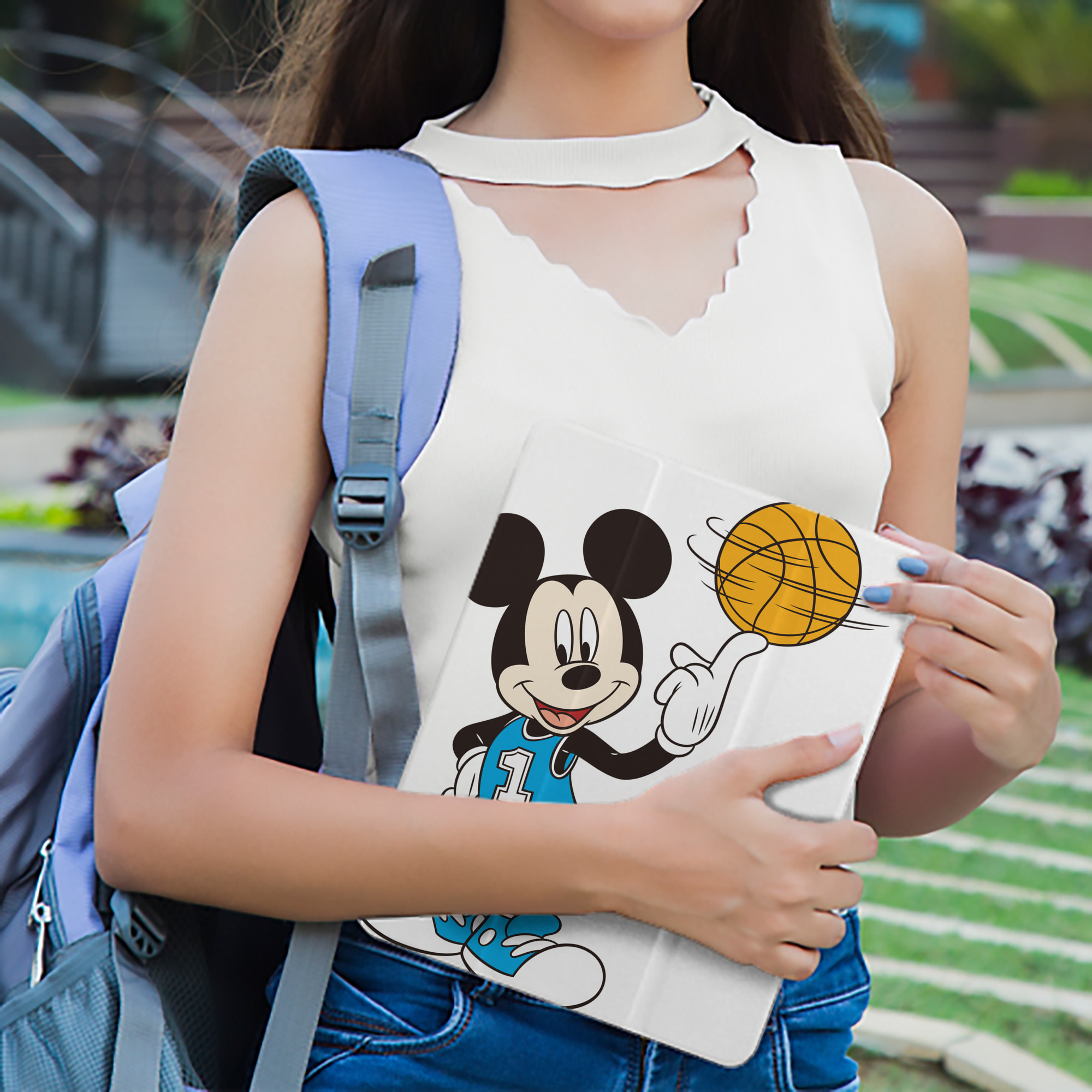 ミッキーマウス Mickey Mouse IPad ケース ペン収納付き 三つ折りスタンド PUレザー×シリコン 対応機種9.5/10.5/10.9インチ