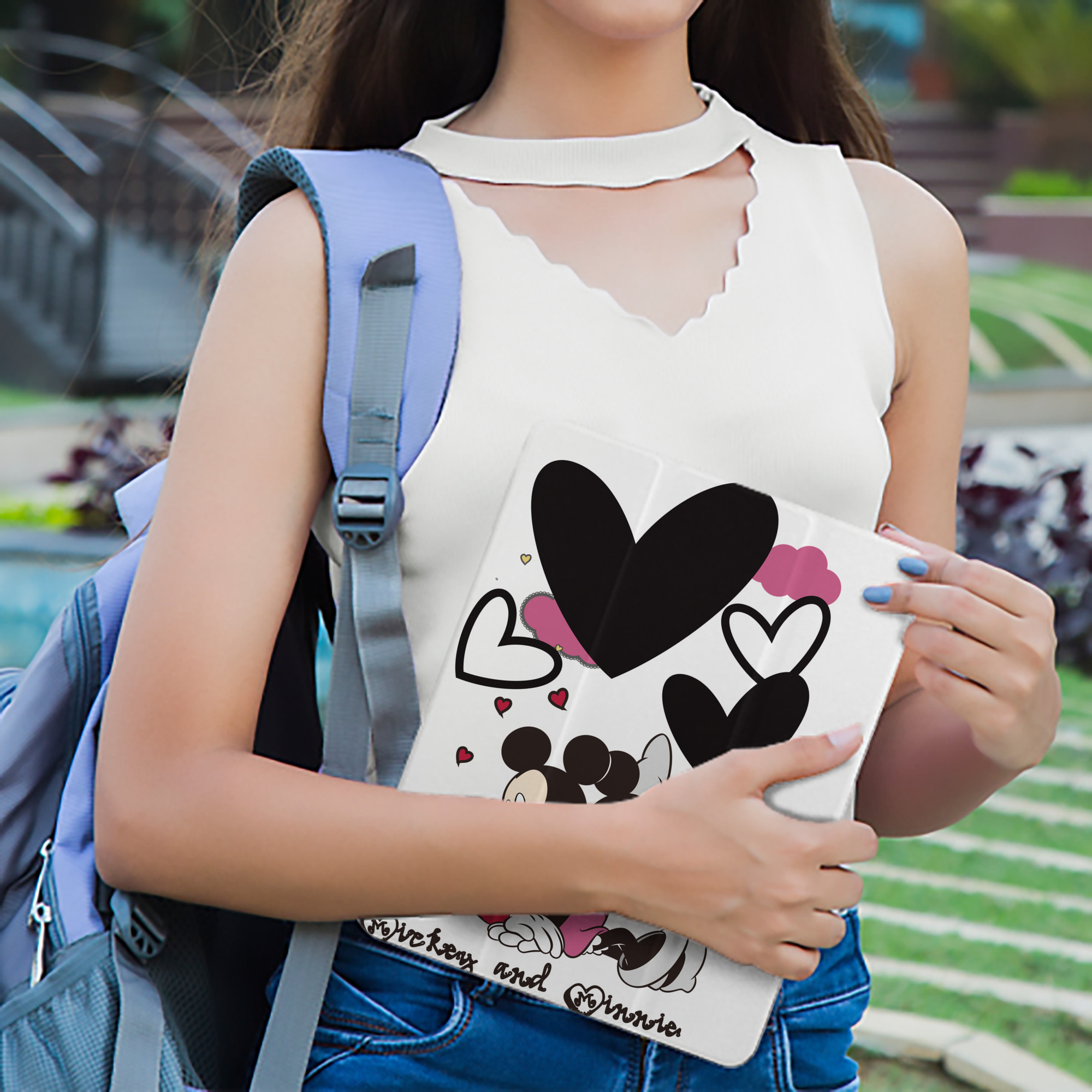 ミッキーマウス Mickey Mouse IPad ケース ペン収納付き 三つ折りスタンド PUレザー×シリコン 対応機種9.5/10.5/10.9インチ