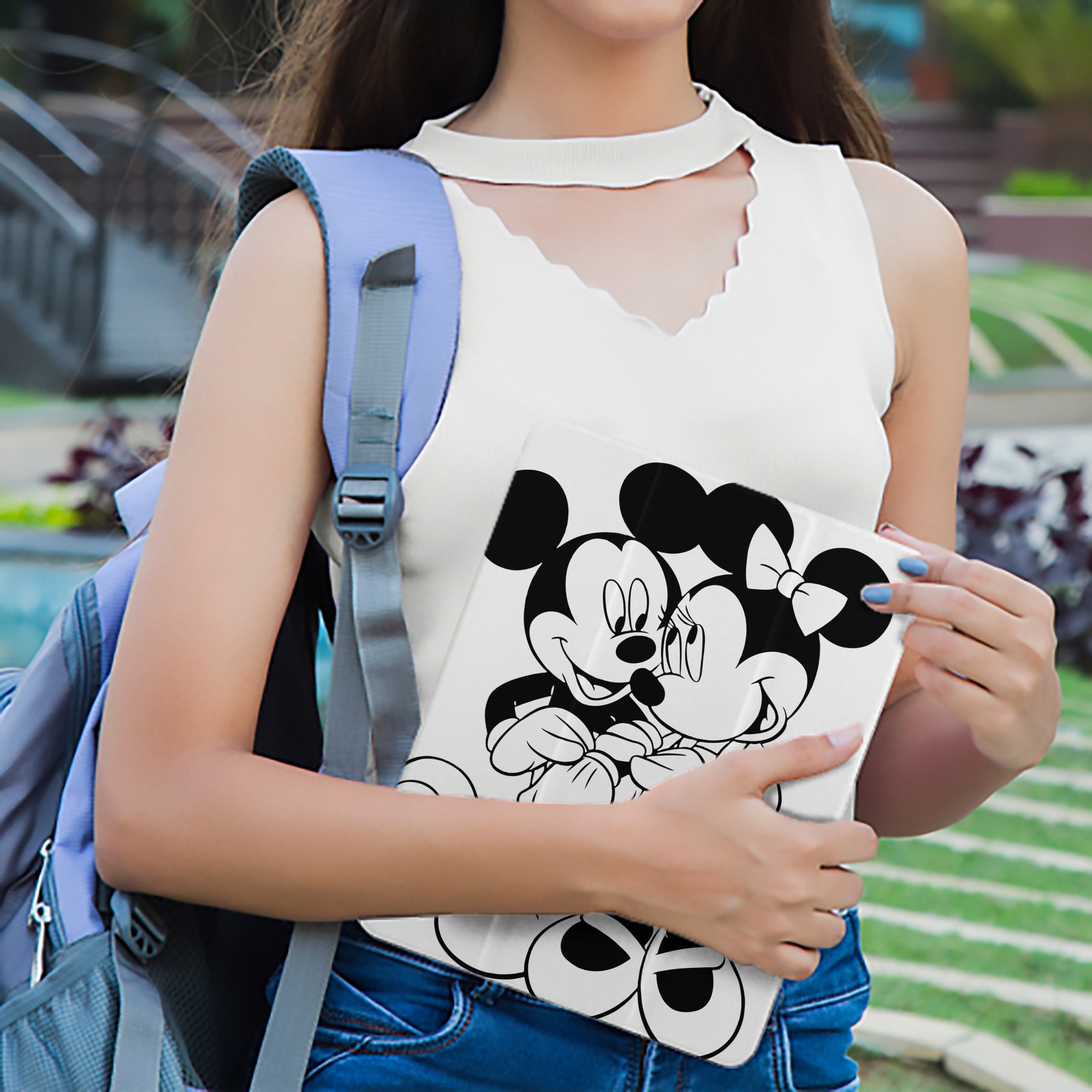 ミッキーマウス Mickey Mouse IPad ケース ペン収納付き 三つ折りスタンド PUレザー×シリコン 対応機種9.5/10.5/10.9インチ