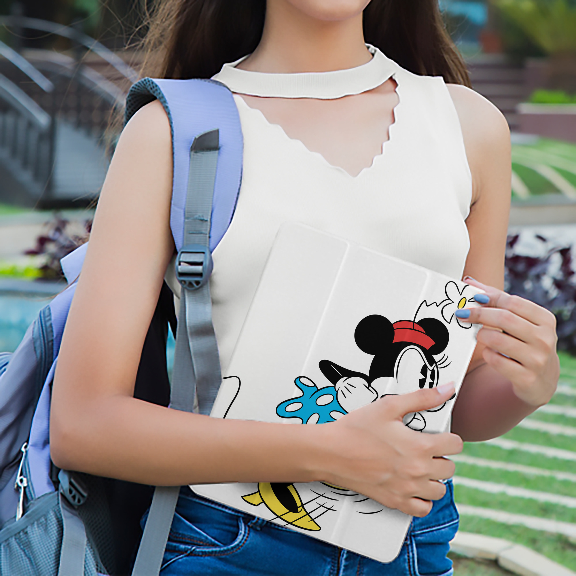 ミッキーマウス Mickey Mouse IPad ケース ペン収納付き 三つ折りスタンド PUレザー×シリコン 対応機種9.5/10.5/10.9インチ