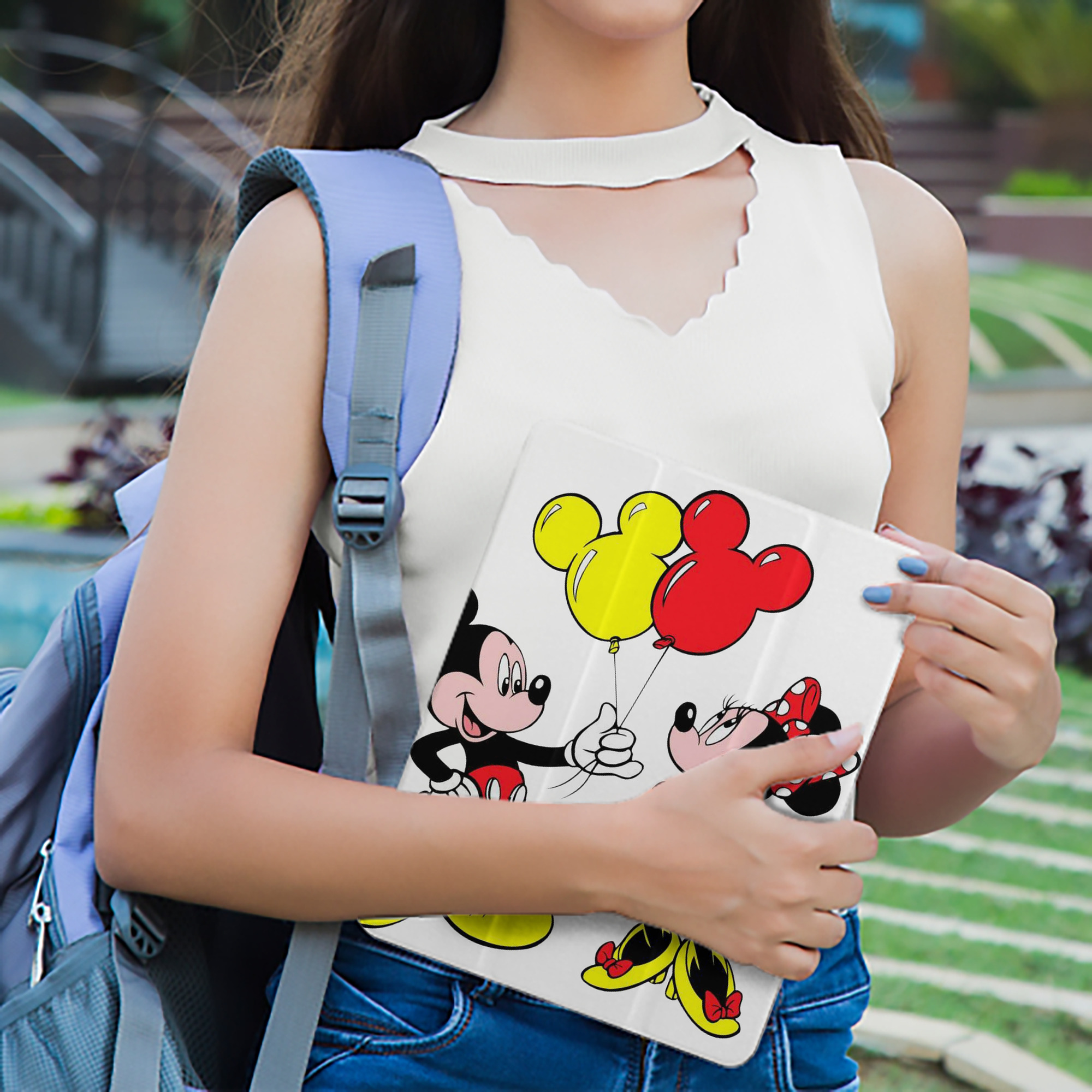 ミッキーマウス Mickey Mouse IPad ケース ペン収納付き 三つ折りスタンド PUレザー×シリコン 対応機種9.5/10.5/10.9インチ