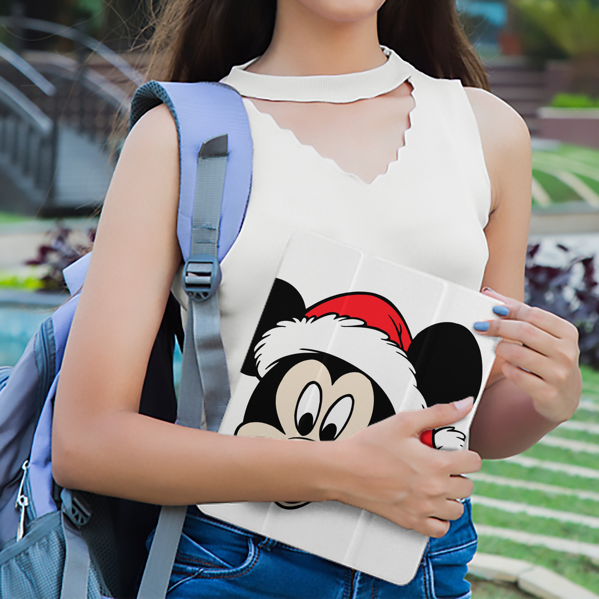 ミッキーマウス Mickey Mouse IPad ケース ペン収納付き 三つ折りスタンド PUレザー×シリコン 対応機種9.5/10.5/10.9インチ