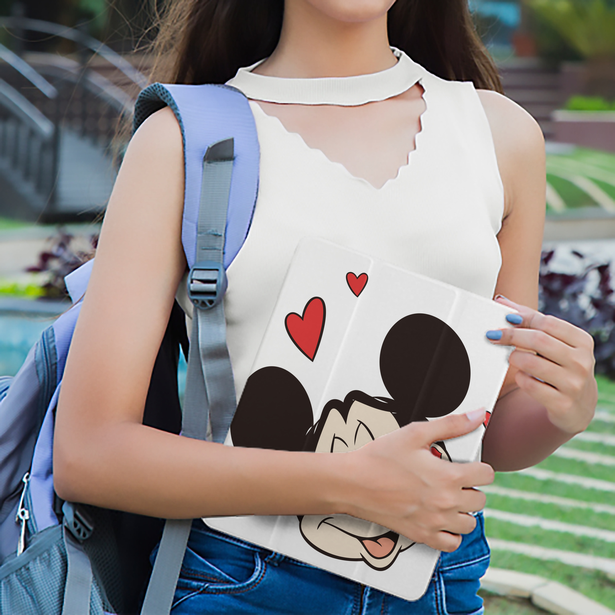 ミッキーマウス Mickey Mouse IPad ケース ペン収納付き 三つ折りスタンド PUレザー×シリコン 対応機種9.5/10.5/10.9インチ