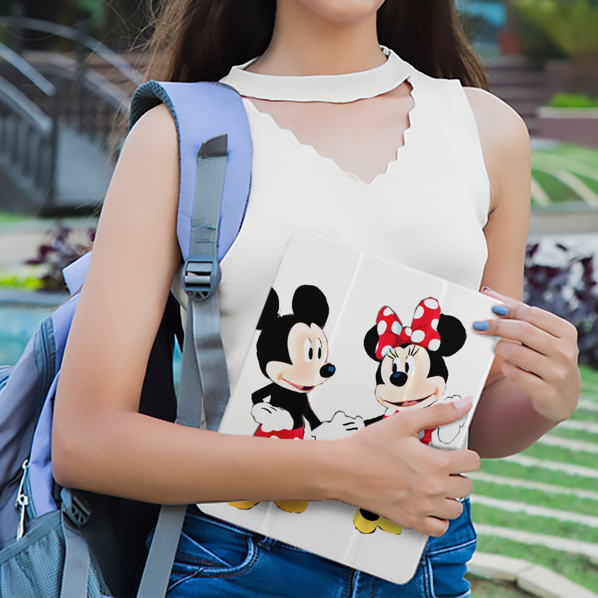 ミッキーマウス Mickey Mouse IPad ケース ペン収納付き 三つ折りスタンド PUレザー×シリコン 対応機種9.5/10.5/10.9インチ
