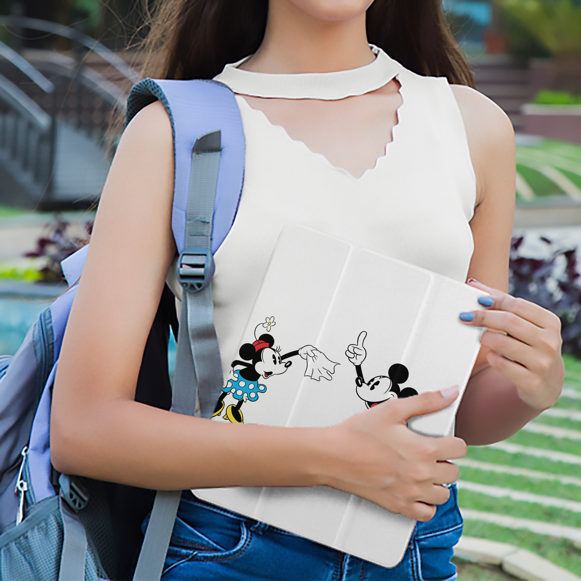 ミッキーマウス Mickey Mouse IPad ケース ペン収納付き 三つ折りスタンド PUレザー×シリコン 対応機種9.5/10.5/10.9インチ
