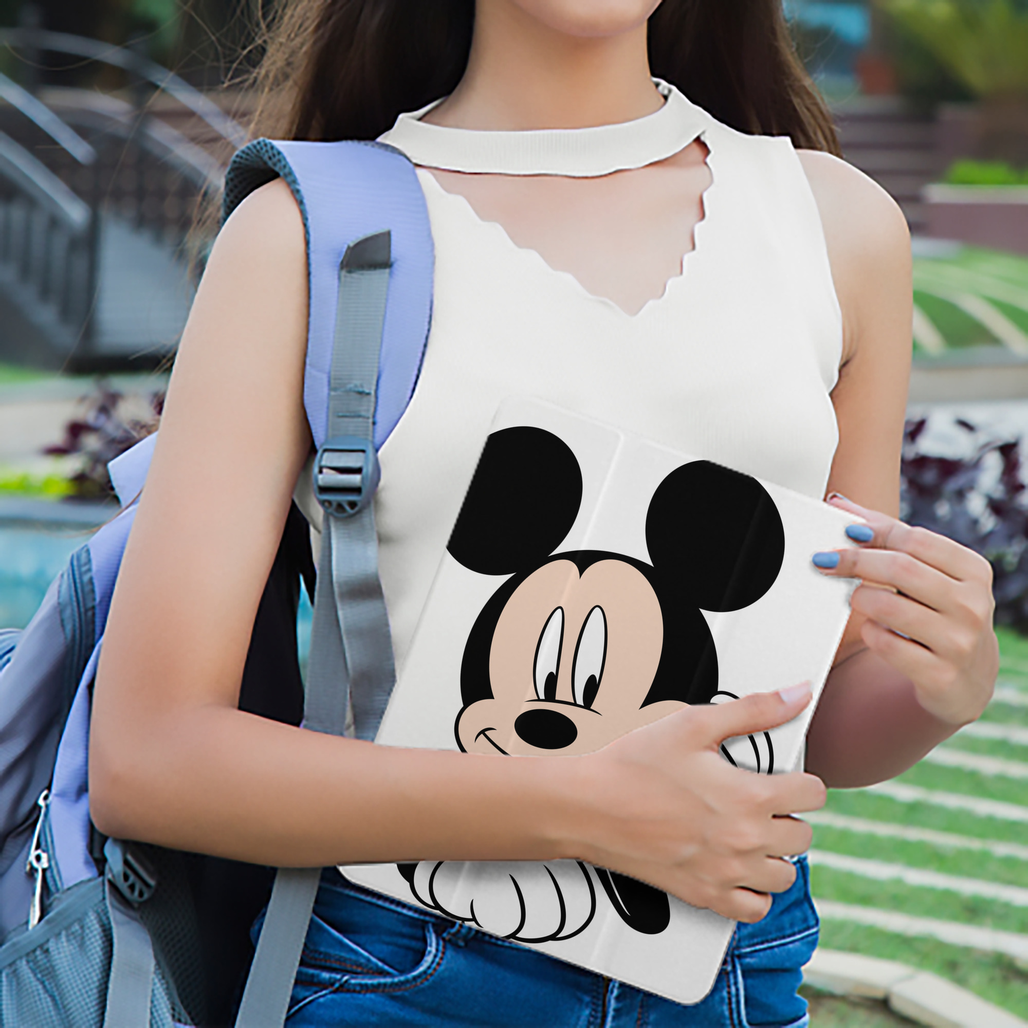 ミッキーマウス Mickey Mouse IPad ケース ペン収納付き 三つ折りスタンド PUレザー×シリコン 対応機種9.5/10.5/10.9インチ