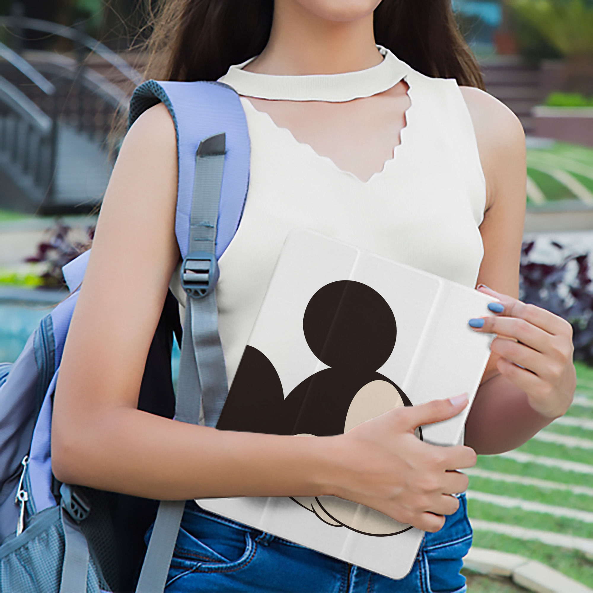 ミッキーマウス Mickey Mouse IPad ケース ペン収納付き 三つ折りスタンド PUレザー×シリコン 対応機種9.5/10.5/10.9インチ