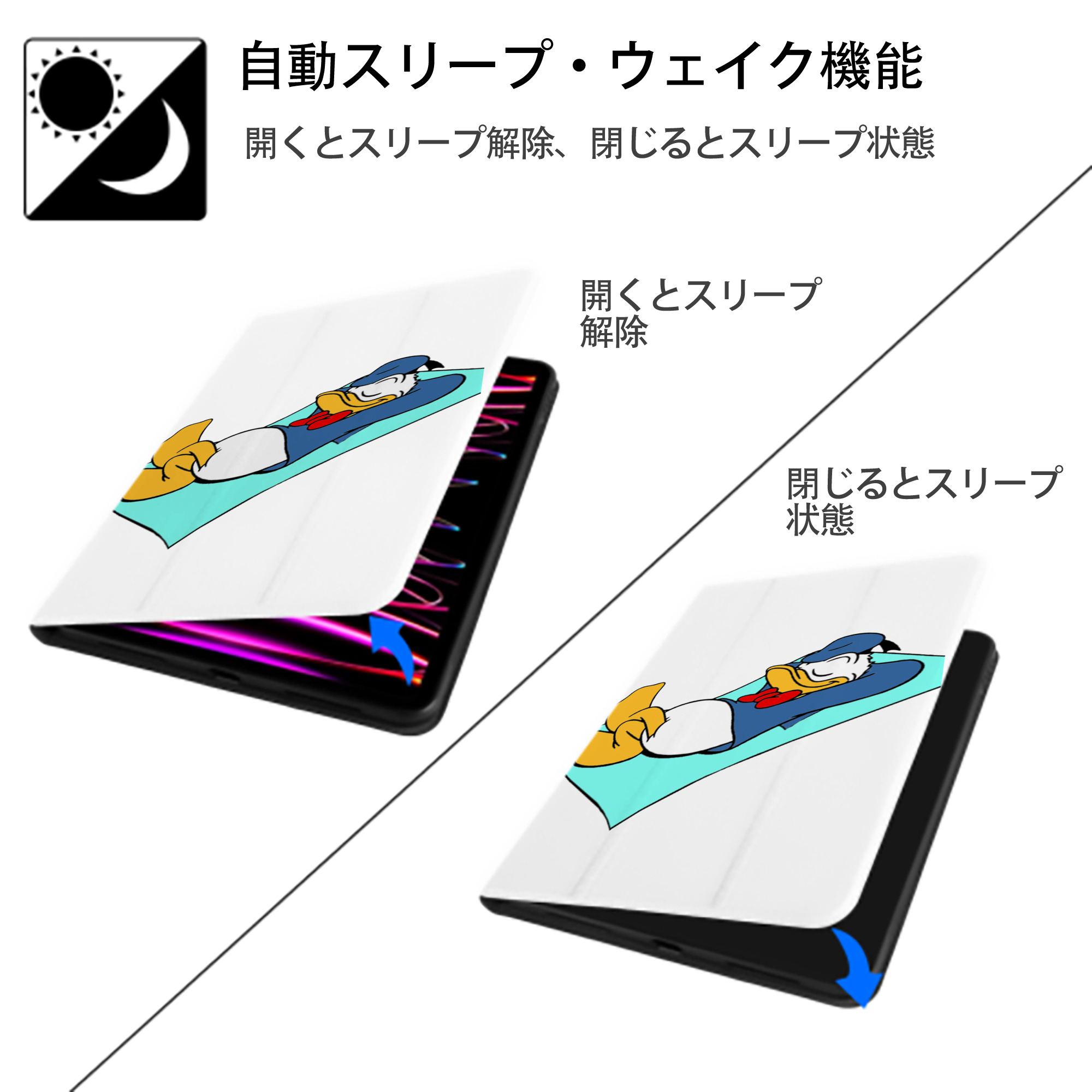 ミッキーマウス Mickey Mouse IPad ケース ペン収納付き 三つ折りスタンド PUレザー×シリコン 対応機種9.5/10.5/10.9インチ
