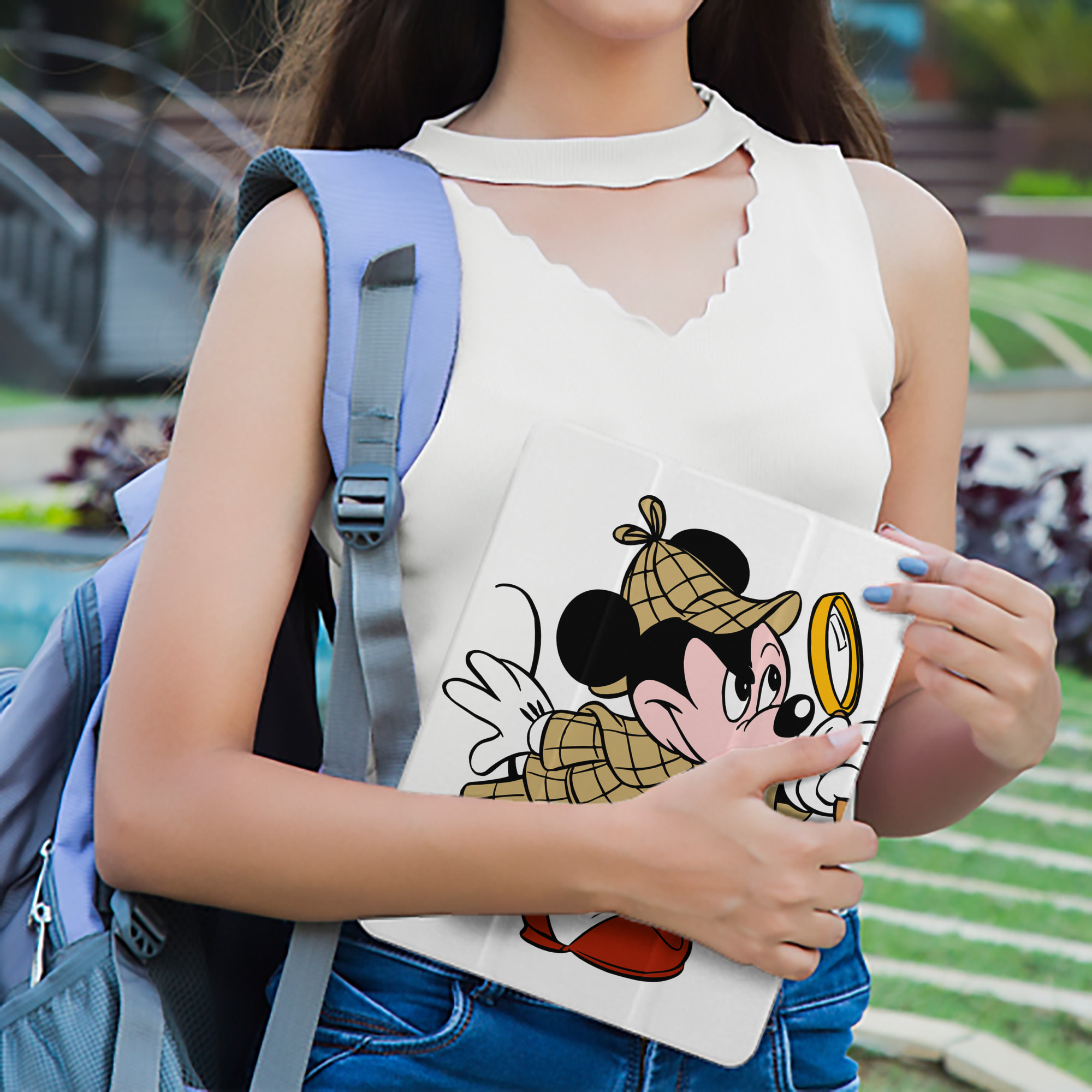 ミッキーマウス Mickey Mouse IPad ケース ペン収納付き 三つ折りスタンド PUレザー×シリコン 対応機種9.5/10.5/10.9インチ