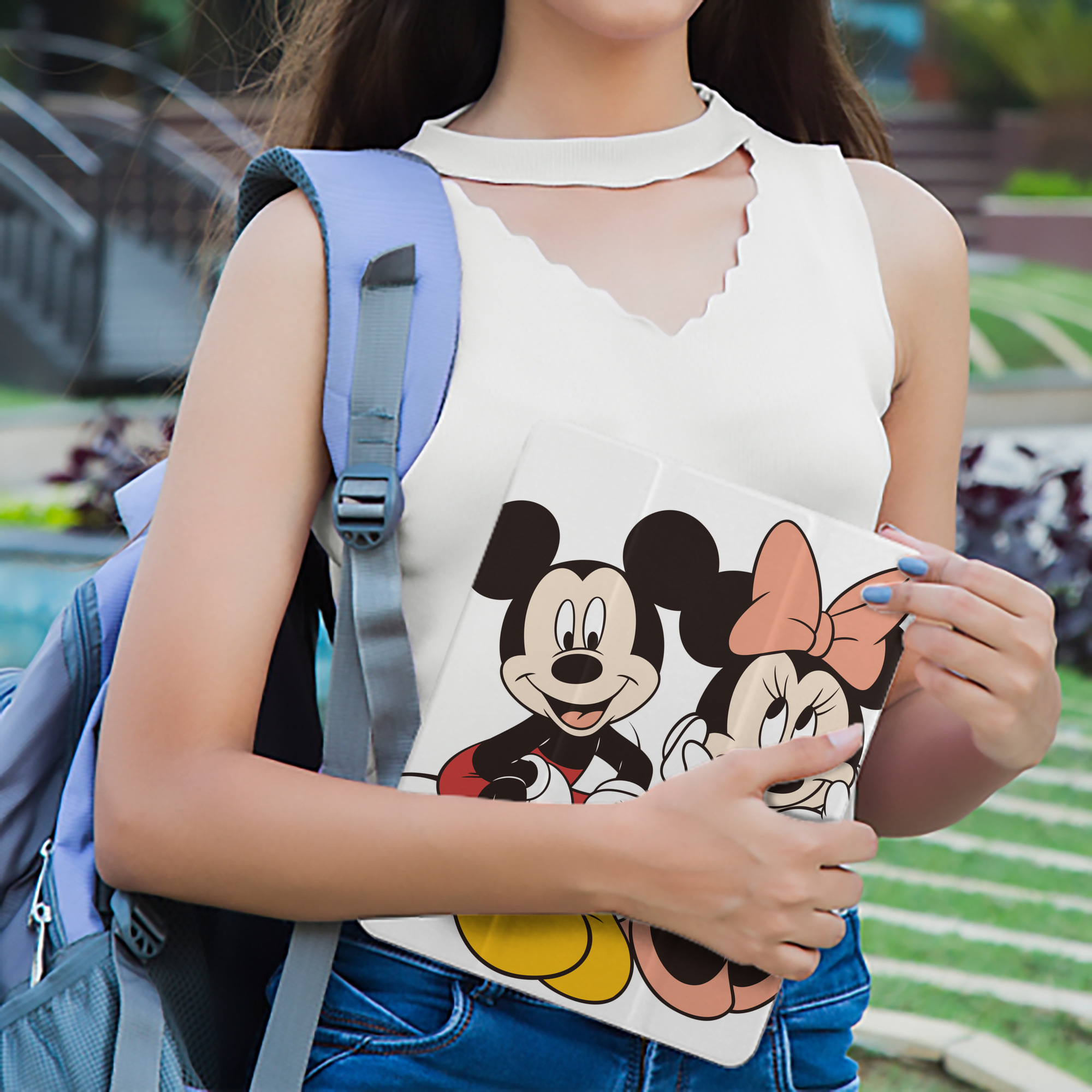 ミッキーマウス Mickey Mouse IPad ケース ペン収納付き 三つ折りスタンド PUレザー×シリコン 対応機種9.5/10.5/10.9インチ