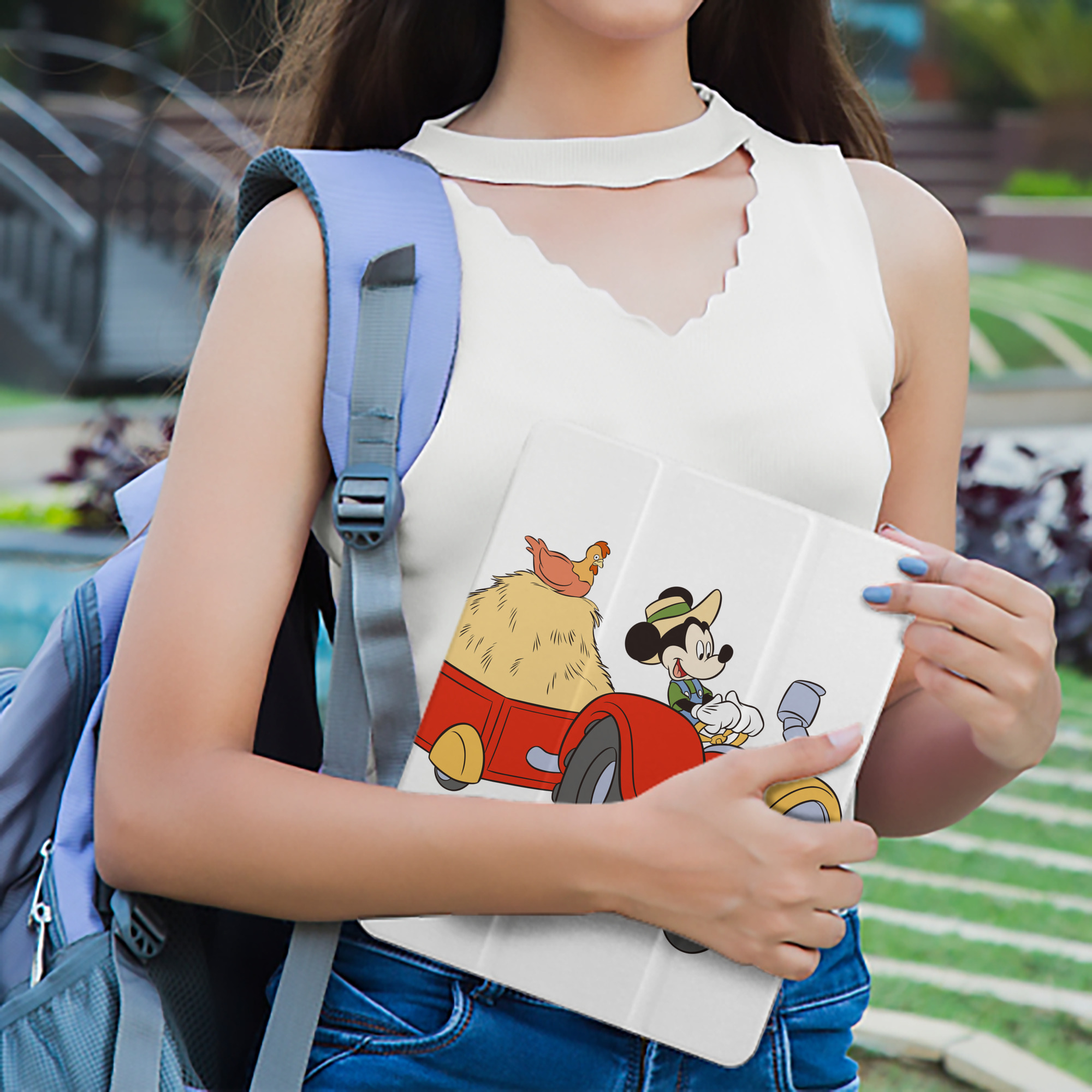 ミッキーマウス Mickey Mouse IPad ケース ペン収納付き 三つ折りスタンド PUレザー×シリコン 対応機種9.5/10.5/10.9インチ