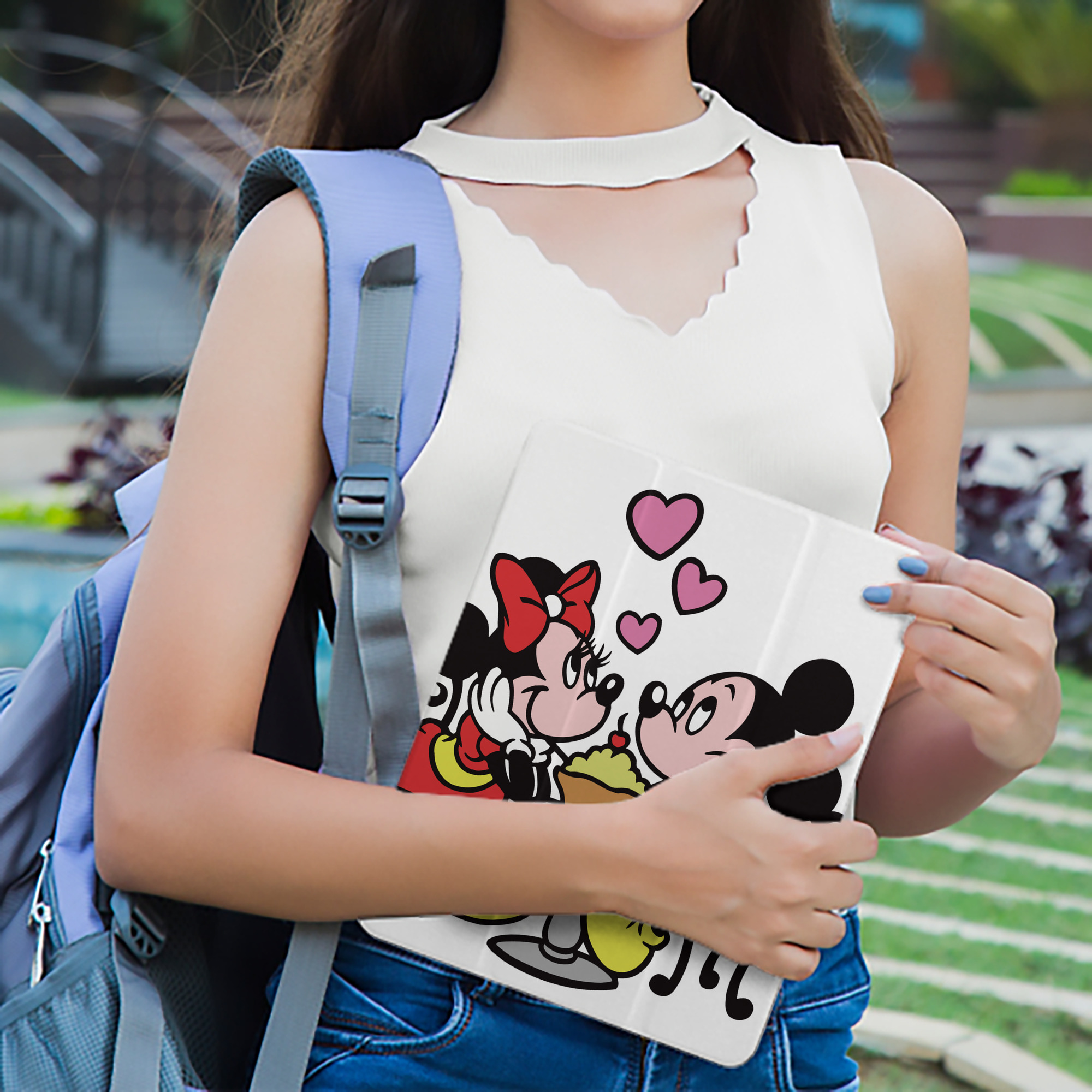 ミッキーマウス Mickey Mouse IPad ケース ペン収納付き 三つ折りスタンド PUレザー×シリコン 対応機種9.5/10.5/10.9インチ