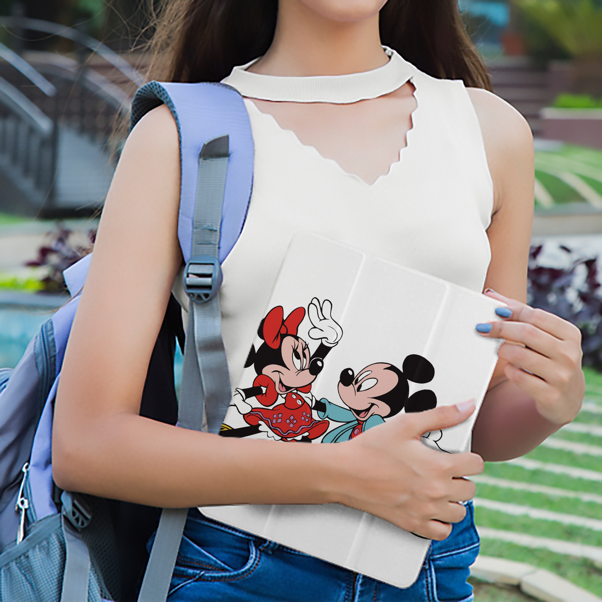 ミッキーマウス Mickey Mouse IPad ケース ペン収納付き 三つ折りスタンド PUレザー×シリコン 対応機種9.5/10.5/10.9インチ