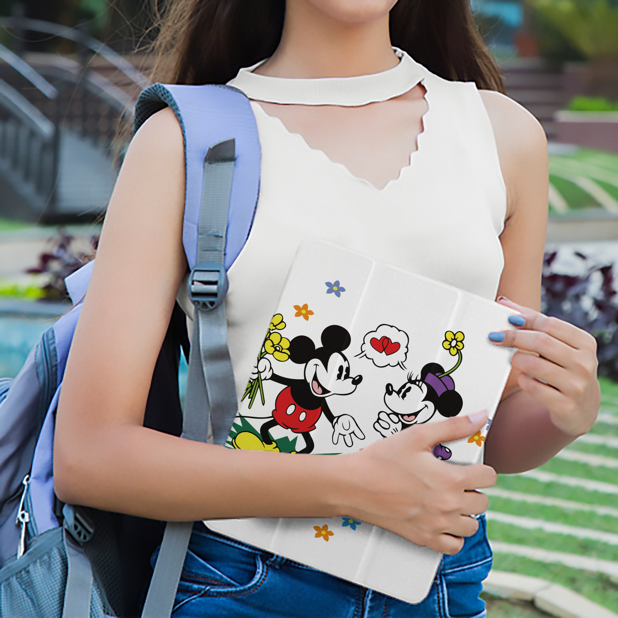 ミッキーマウス Mickey Mouse IPad ケース ペン収納付き 三つ折りスタンド PUレザー×シリコン 対応機種9.5/10.5/10.9インチ