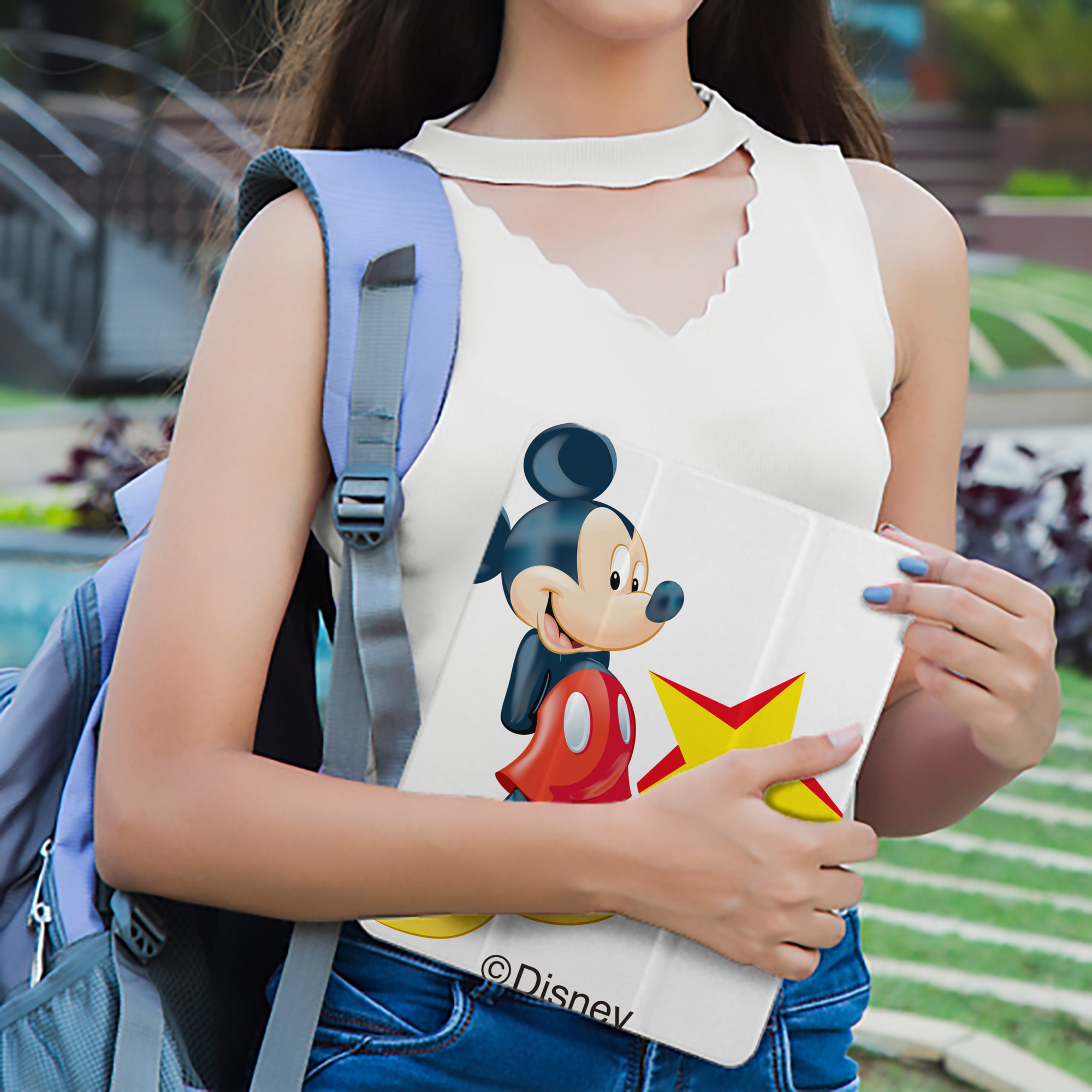 ミッキーマウス Mickey Mouse IPad ケース ペン収納付き 三つ折りスタンド PUレザー×シリコン 対応機種9.5/10.5/10.9インチ