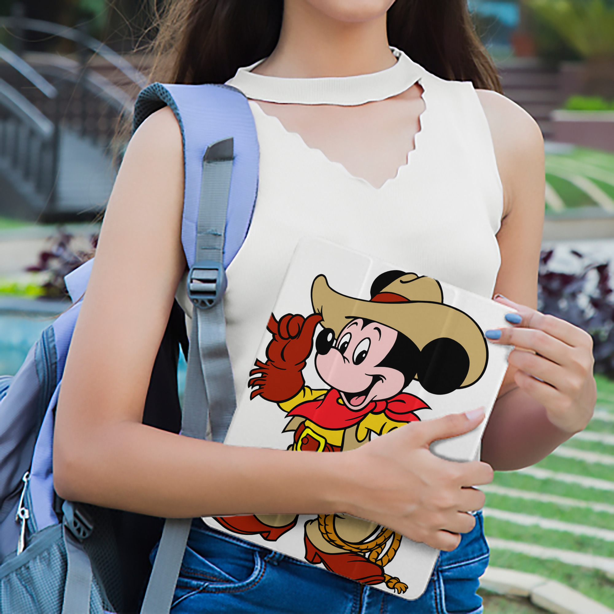 ミッキーマウス Mickey Mouse IPad ケース ペン収納付き 三つ折りスタンド PUレザー×シリコン 対応機種9.5/10.5/10.9インチ