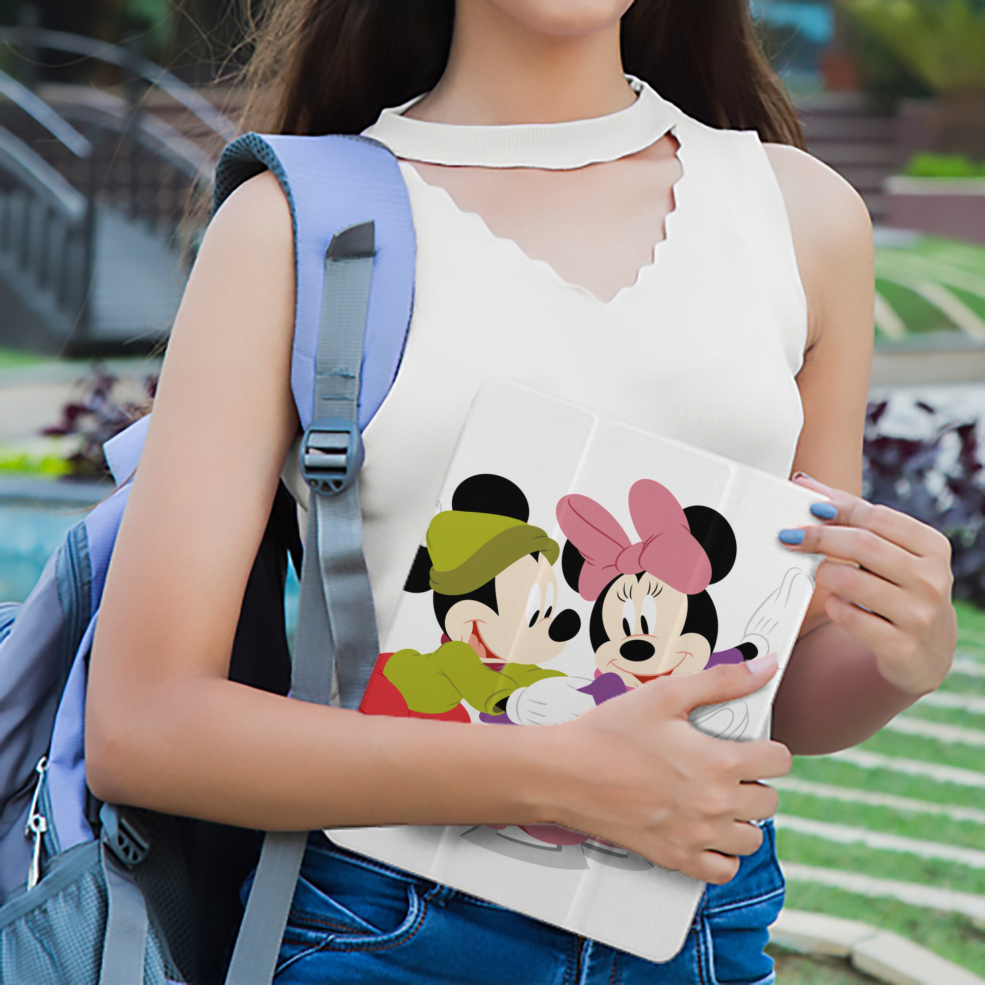 ミッキーマウス Mickey Mouse IPad ケース ペン収納付き 三つ折りスタンド PUレザー×シリコン 対応機種9.5/10.5/10.9インチ