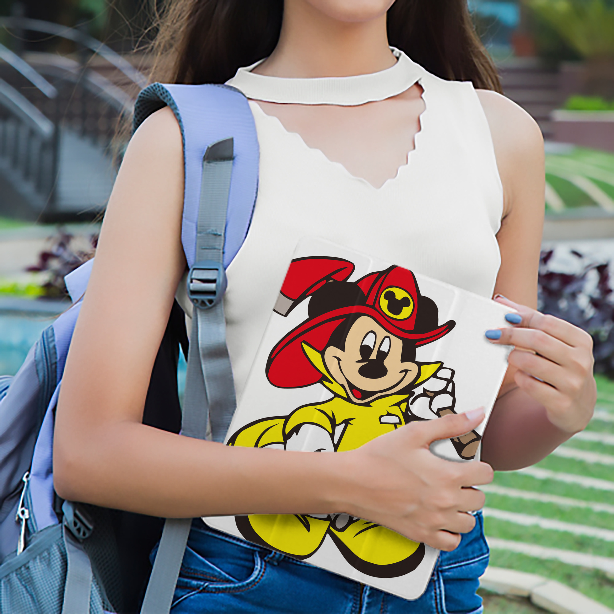 ミッキーマウス Mickey Mouse IPad ケース ペン収納付き 三つ折りスタンド PUレザー×シリコン 対応機種9.5/10.5/10.9インチ