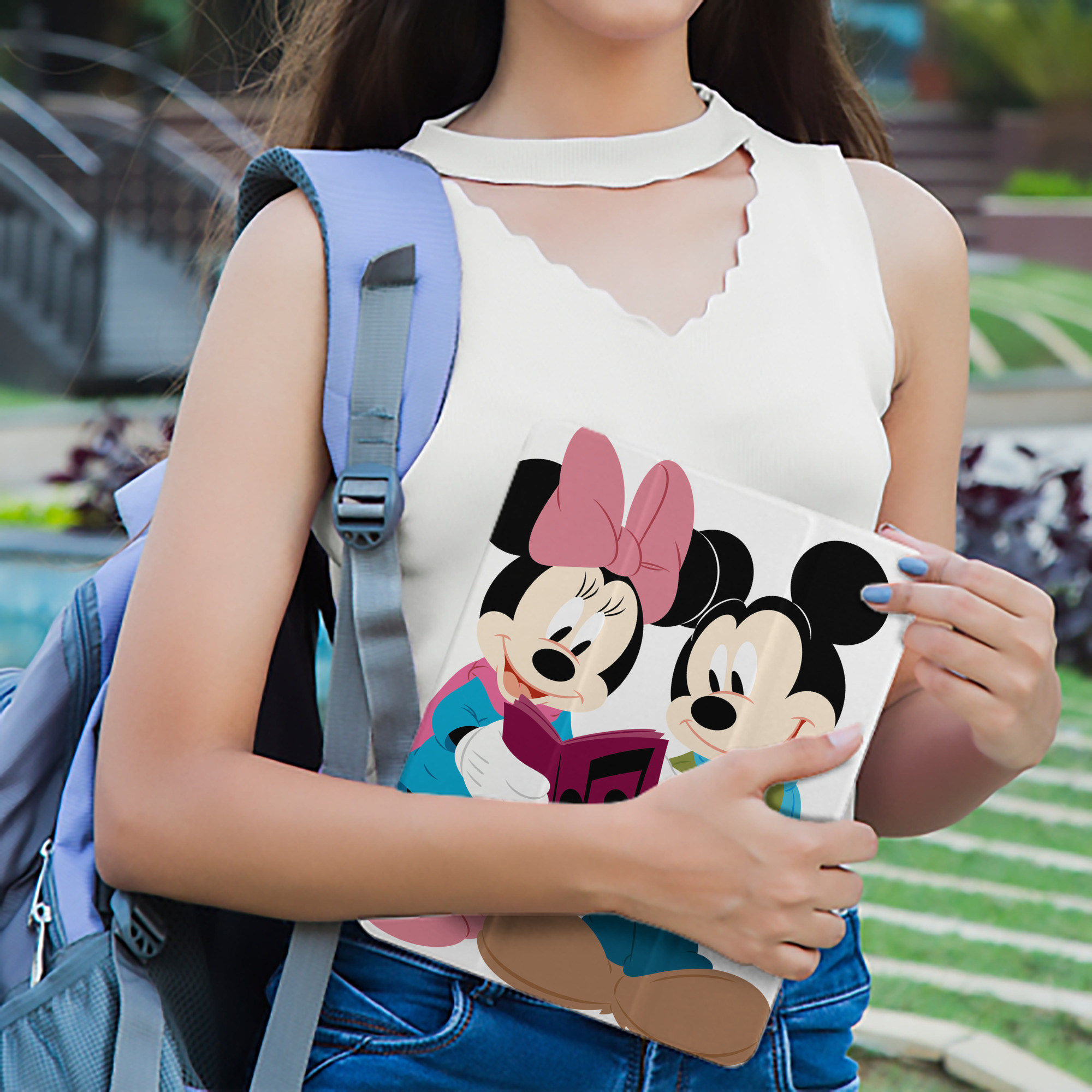 ミッキーマウス Mickey Mouse IPad ケース ペン収納付き 三つ折りスタンド PUレザー×シリコン 対応機種9.5/10.5/10.9インチ