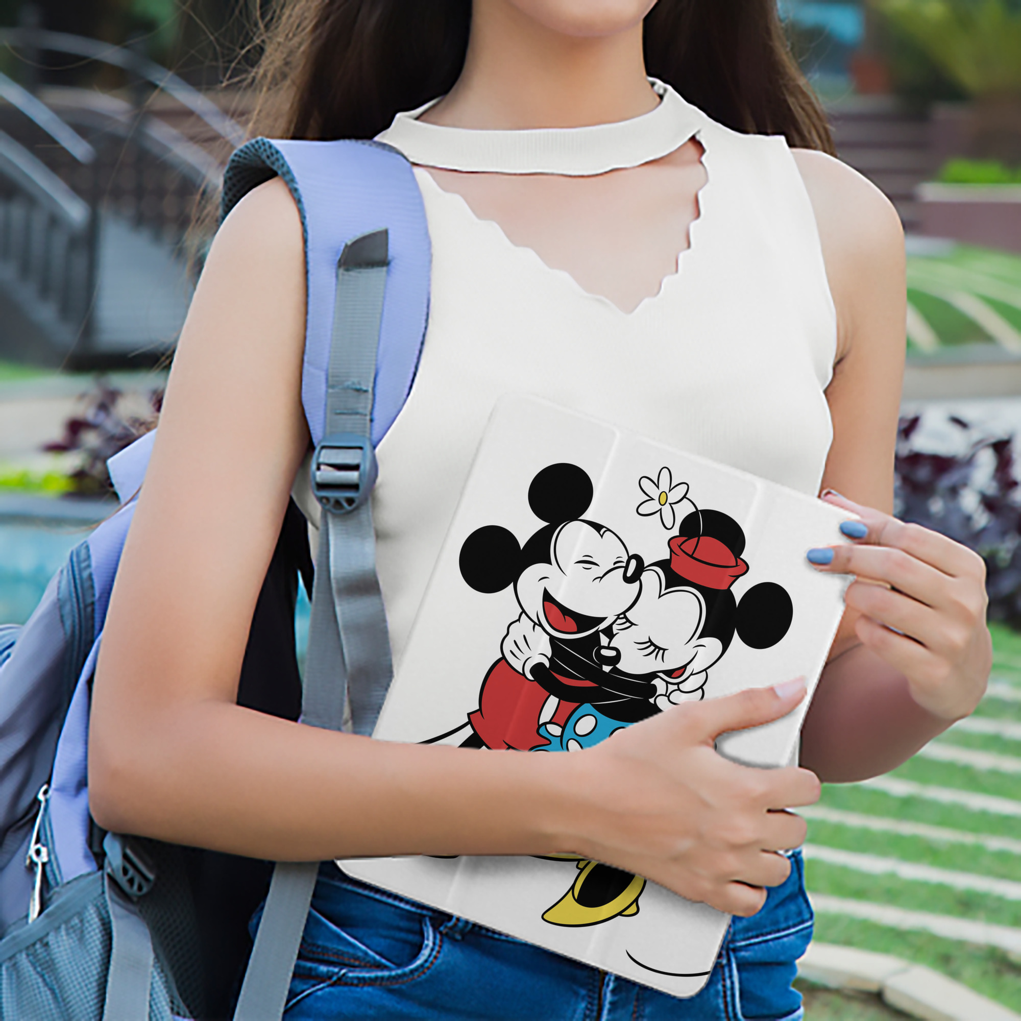 ミッキーマウス Mickey Mouse IPad ケース ペン収納付き 三つ折りスタンド PUレザー×シリコン 対応機種9.5/10.5/10.9インチ