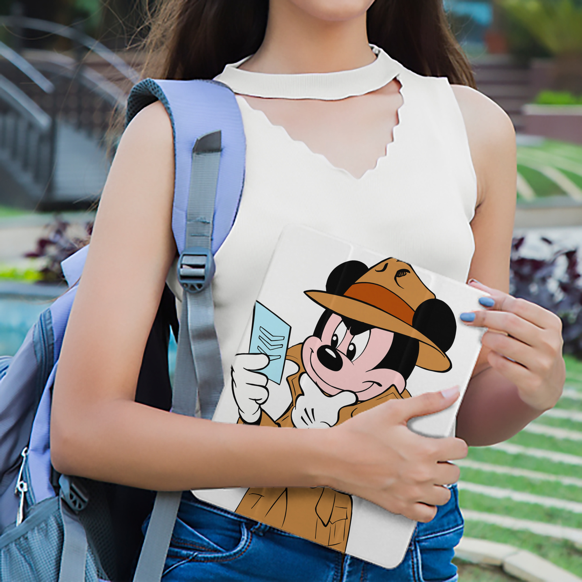 ミッキーマウス Mickey Mouse IPad ケース ペン収納付き 三つ折りスタンド PUレザー×シリコン 対応機種9.5/10.5/10.9インチ