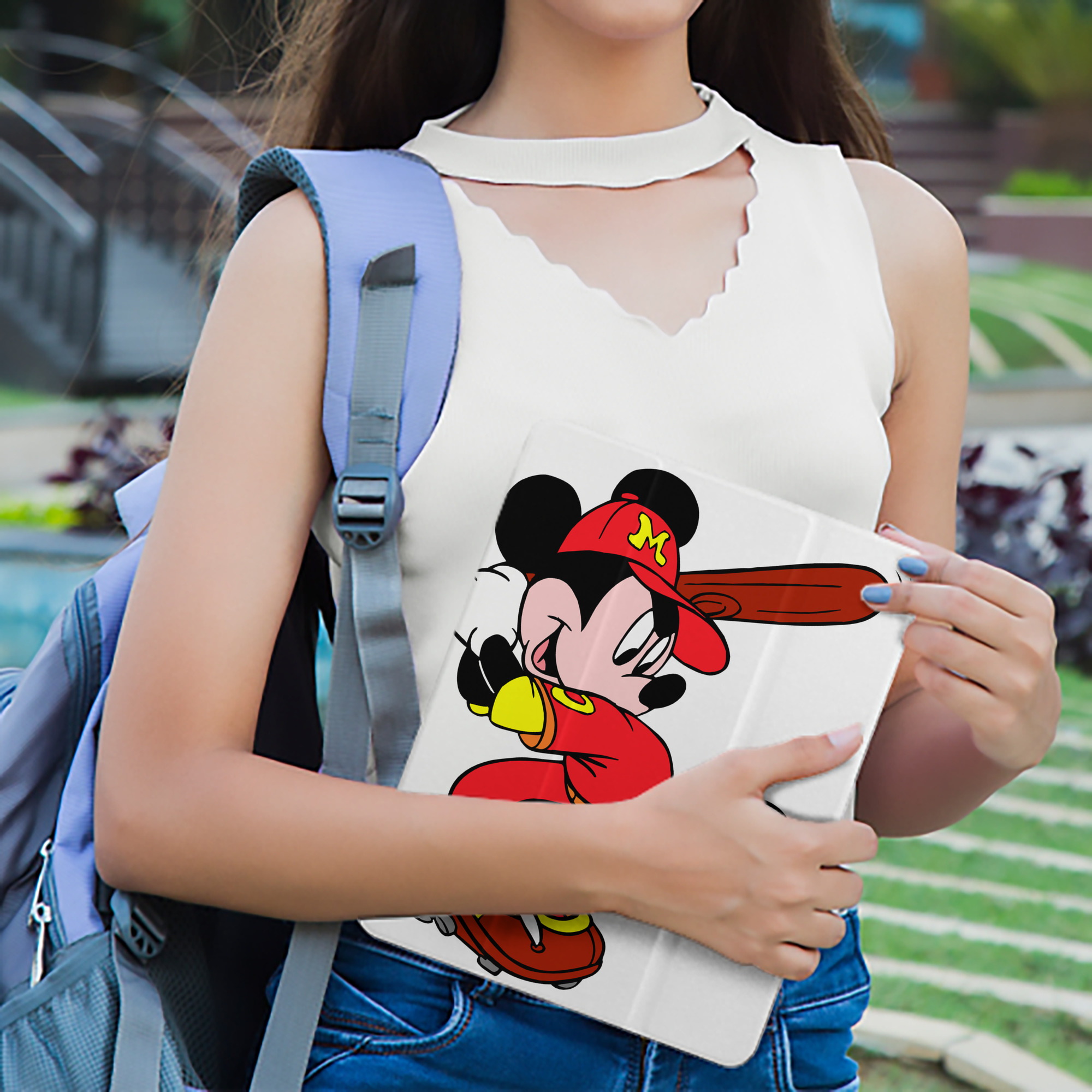 ミッキーマウス Mickey Mouse IPad ケース ペン収納付き 三つ折りスタンド PUレザー×シリコン 対応機種9.5/10.5/10.9インチ