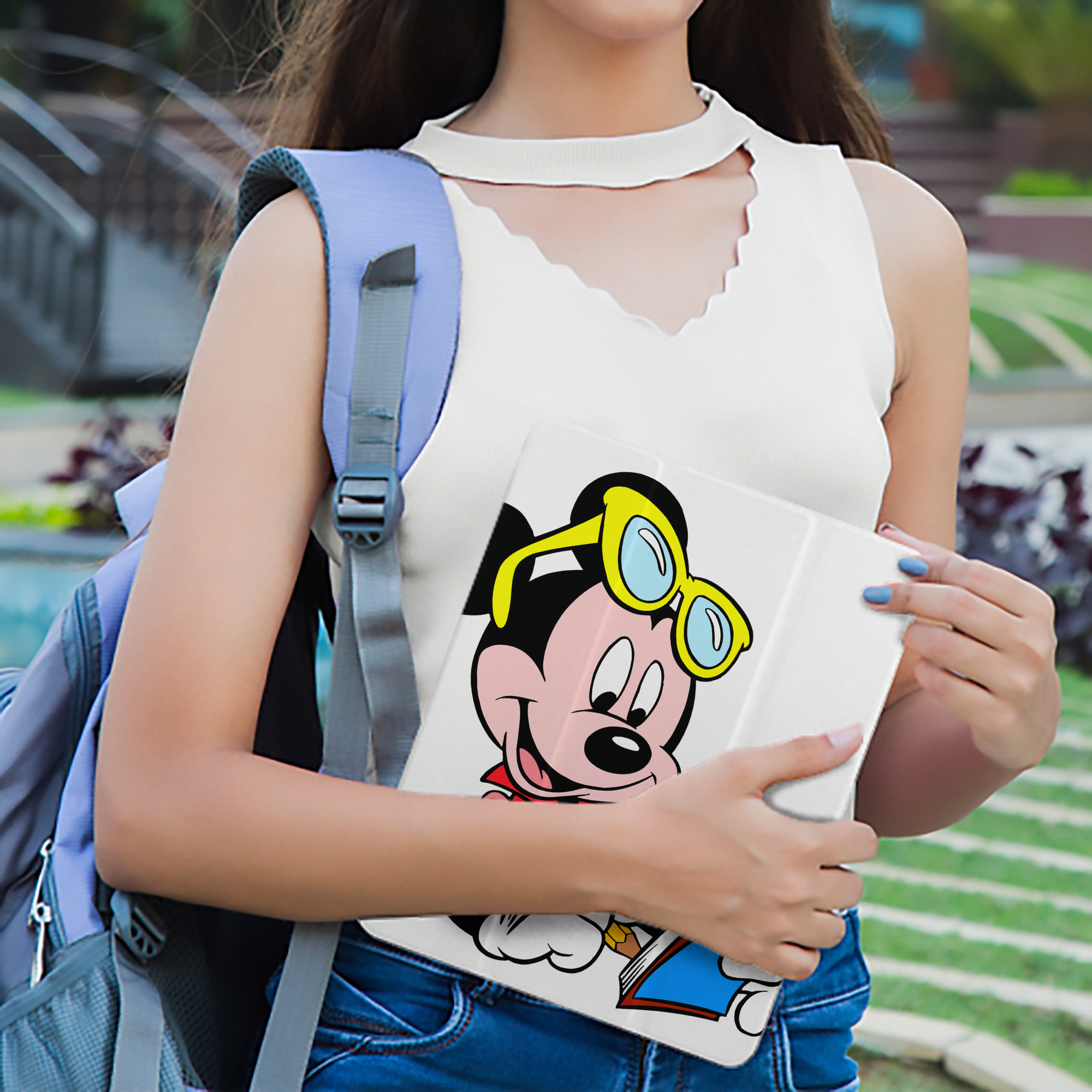 ミッキーマウス Mickey Mouse IPad ケース ペン収納付き 三つ折りスタンド PUレザー×シリコン 対応機種9.5/10.5/10.9インチ