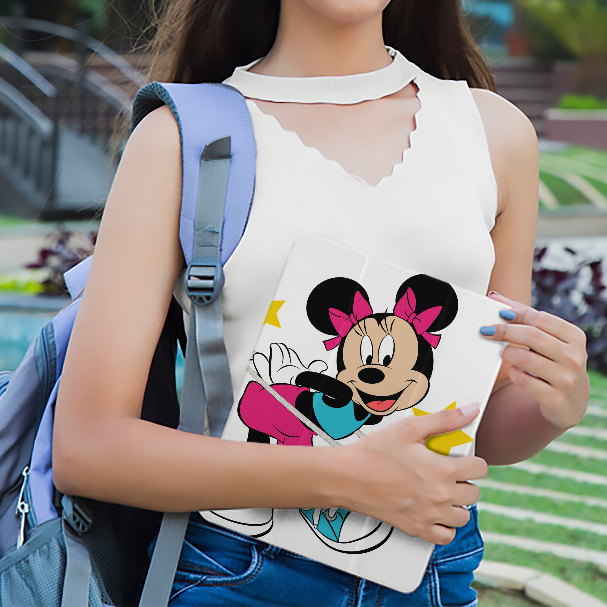 ミッキーマウス Mickey Mouse IPad ケース ペン収納付き 三つ折りスタンド PUレザー×シリコン 対応機種9.5/10.5/10.9インチ