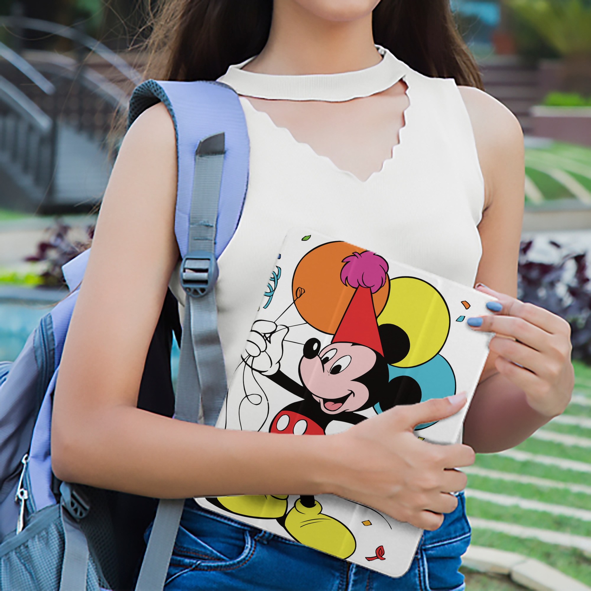 ミッキーマウス Mickey Mouse IPad ケース ペン収納付き 三つ折りスタンド PUレザー×シリコン 対応機種9.5/10.5/10.9インチ