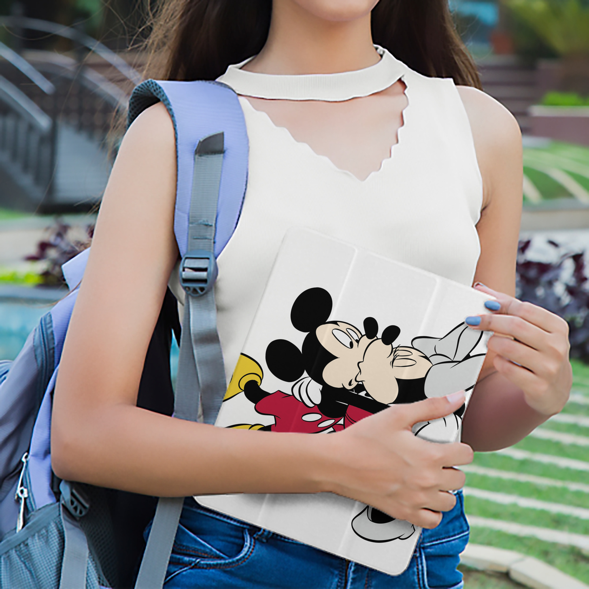 ミッキーマウス Mickey Mouse IPad ケース ペン収納付き 三つ折りスタンド PUレザー×シリコン 対応機種9.5/10.5/10.9インチ