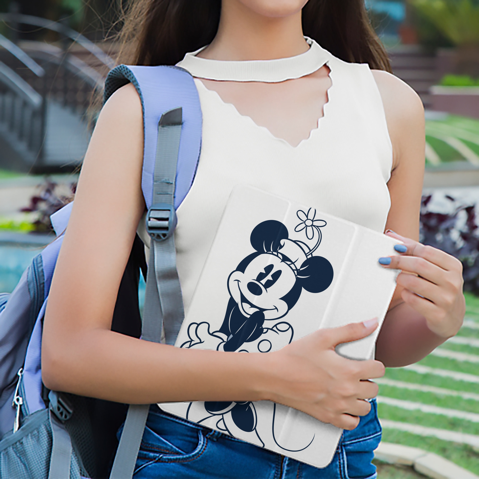 ミッキーマウス Mickey Mouse IPad ケース ペン収納付き 三つ折りスタンド PUレザー×シリコン 対応機種9.5/10.5/10.9インチ