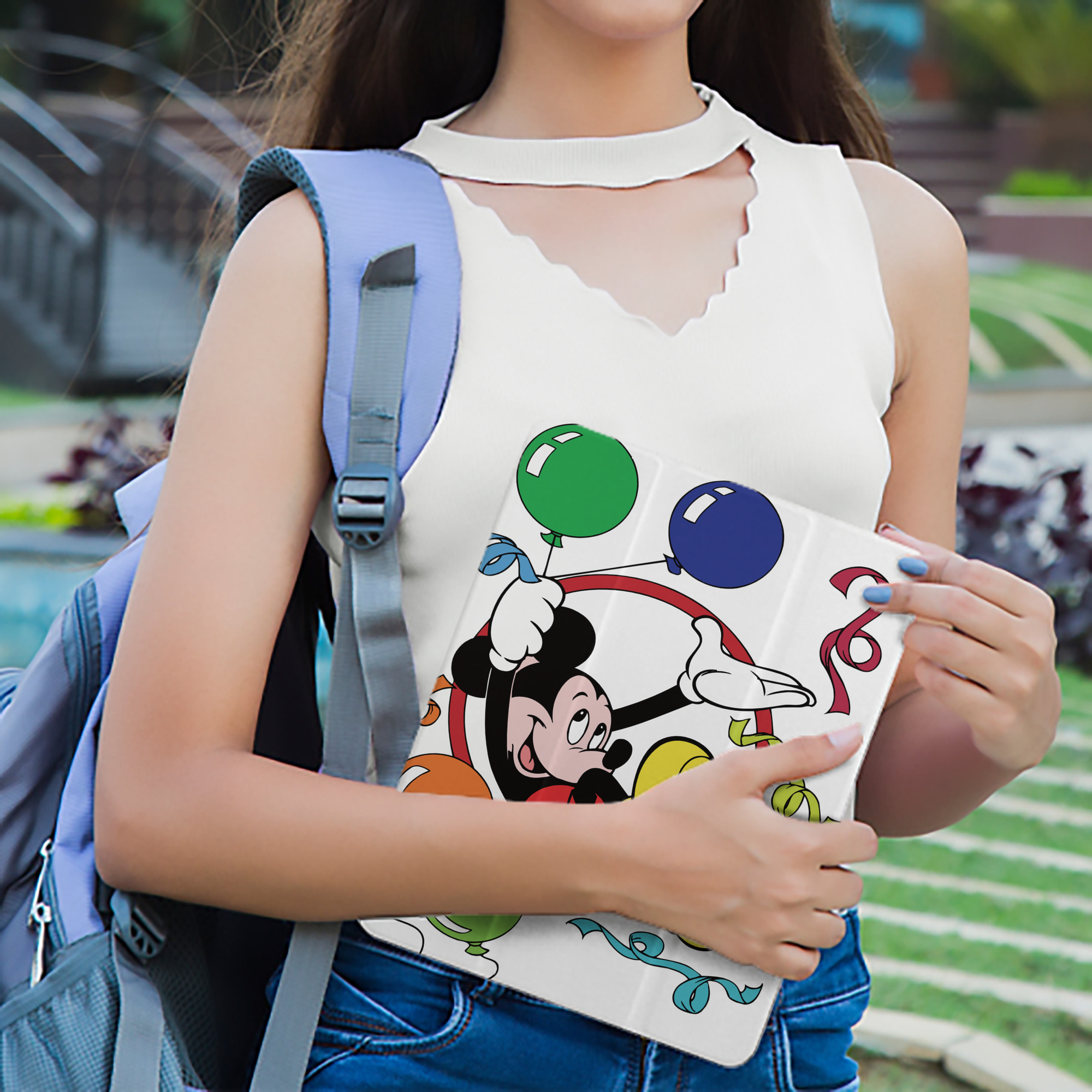 ミッキーマウス Mickey Mouse IPad ケース ペン収納付き 三つ折りスタンド PUレザー×シリコン 対応機種9.5/10.5/10.9インチ
