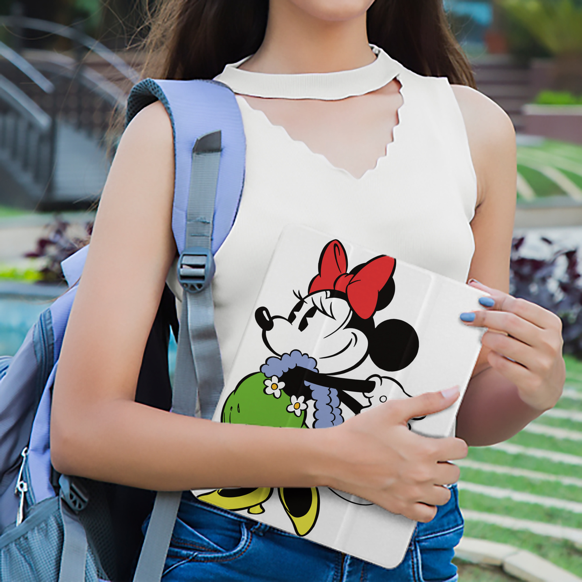 ミッキーマウス Mickey Mouse IPad ケース ペン収納付き 三つ折りスタンド PUレザー×シリコン 対応機種9.5/10.5/10.9インチ