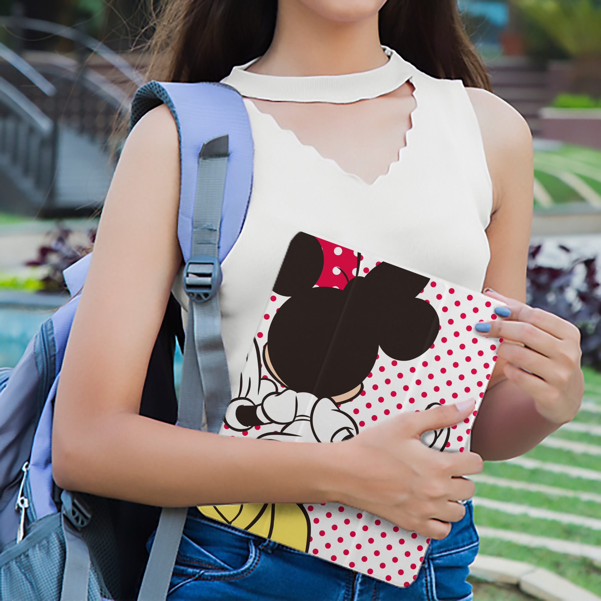 ミッキーマウス Mickey Mouse IPad ケース ペン収納付き 三つ折りスタンド PUレザー×シリコン 対応機種9.5/10.5/10.9インチ