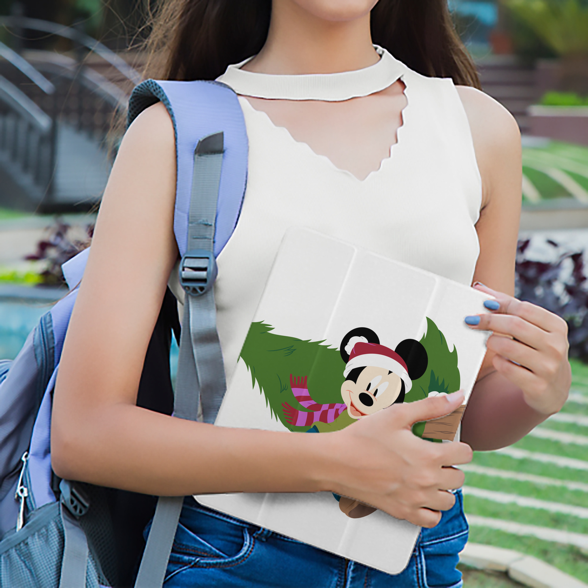 ミッキーマウス Mickey Mouse IPad ケース ペン収納付き 三つ折りスタンド PUレザー×シリコン 対応機種9.5/10.5/10.9インチ