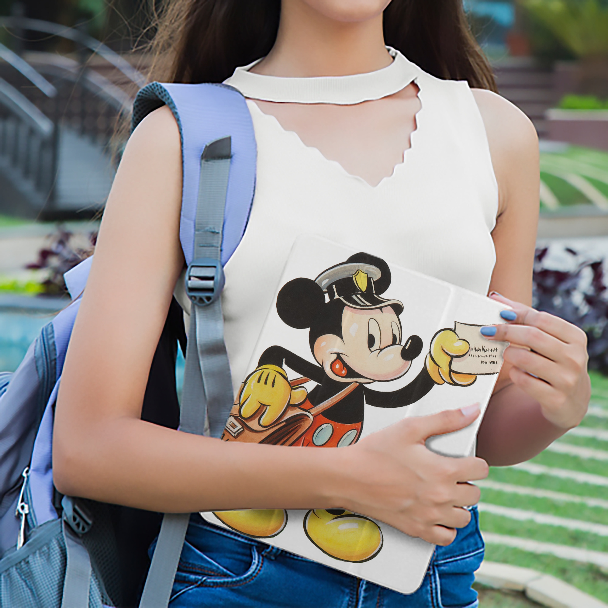 ミッキーマウス Mickey Mouse IPad ケース ペン収納付き 三つ折りスタンド PUレザー×シリコン 対応機種9.5/10.5/10.9インチ