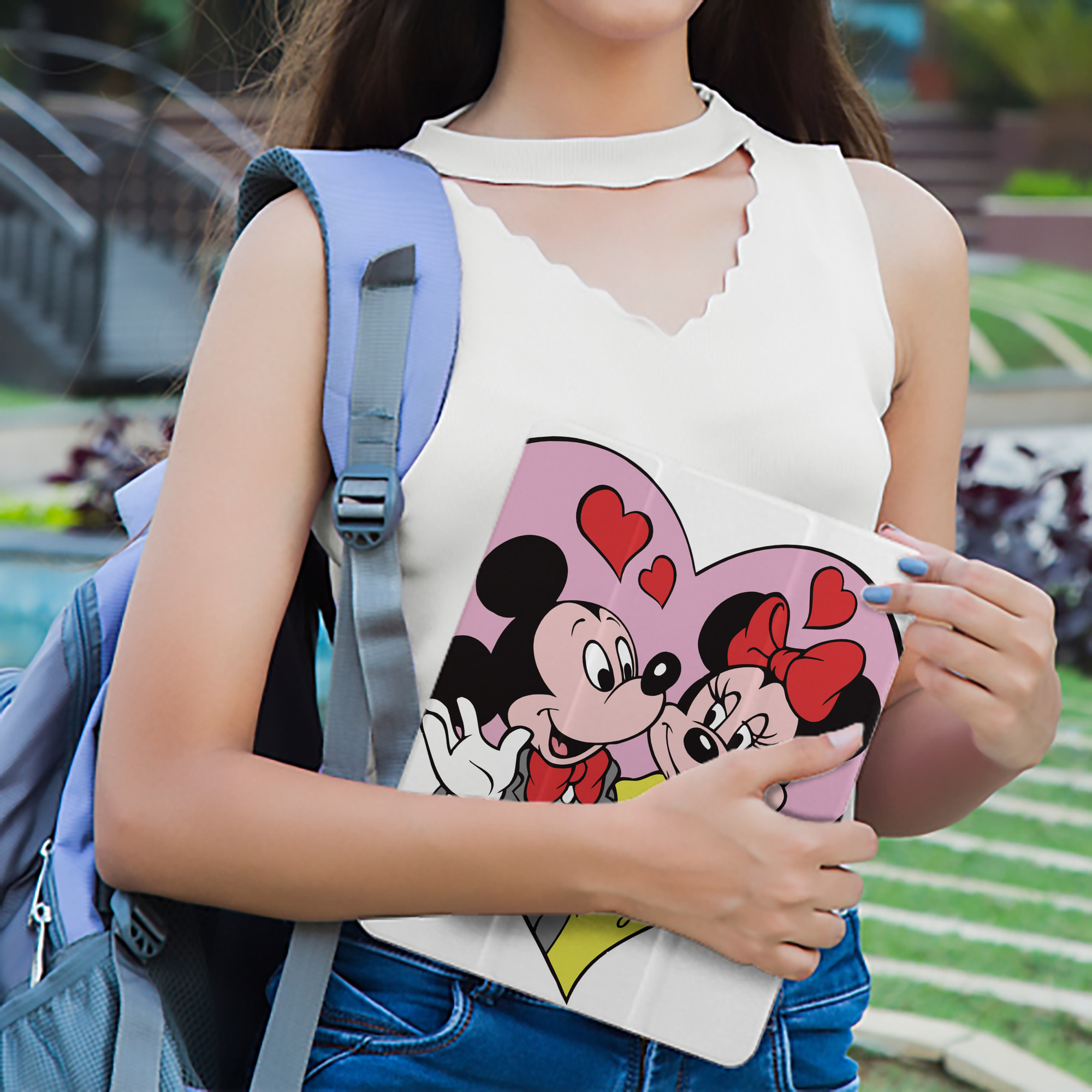 ミッキーマウス Mickey Mouse IPad ケース ペン収納付き 三つ折りスタンド PUレザー×シリコン 対応機種9.5/10.5/10.9インチ