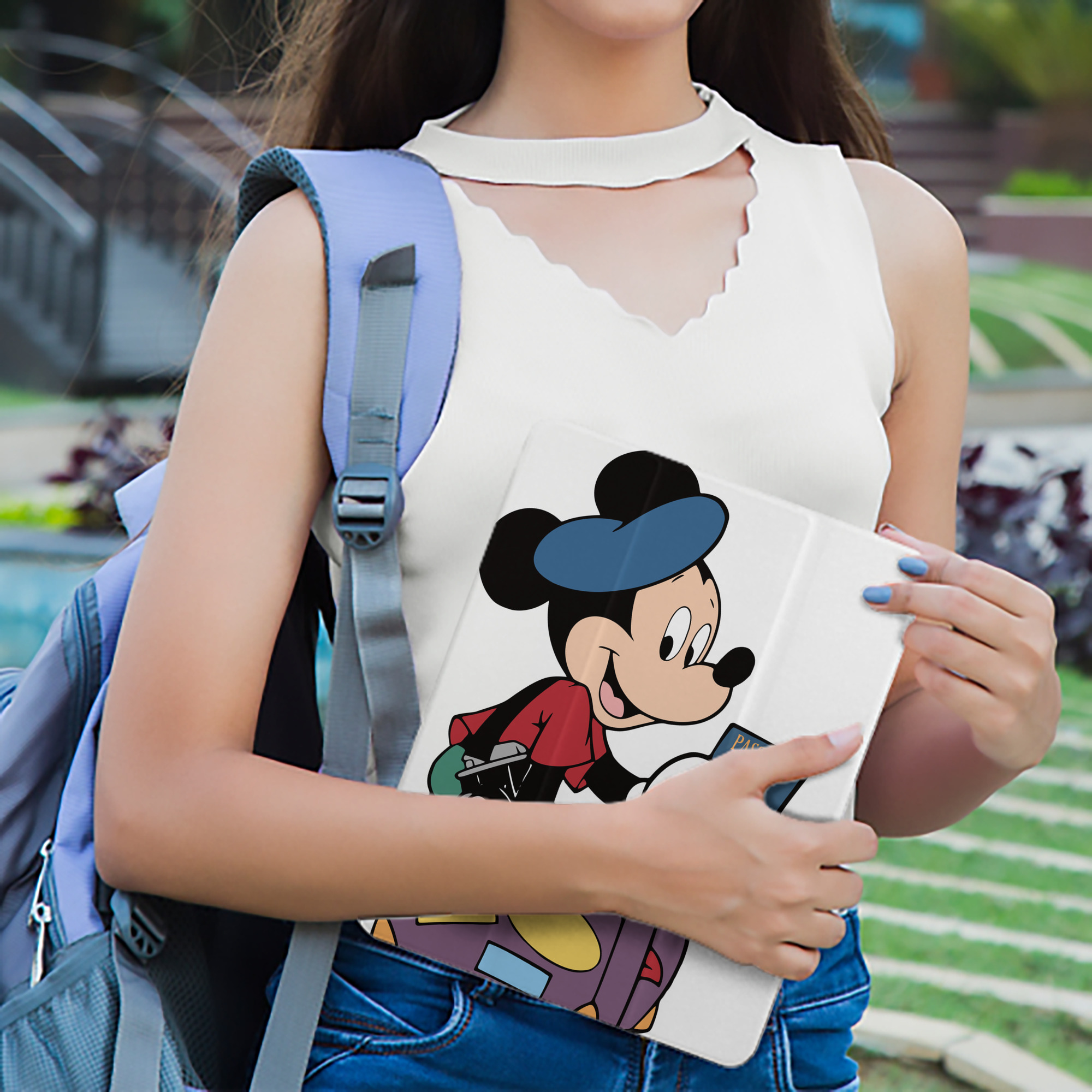 ミッキーマウス Mickey Mouse IPad ケース ペン収納付き 三つ折りスタンド PUレザー×シリコン 対応機種9.5/10.5/10.9インチ