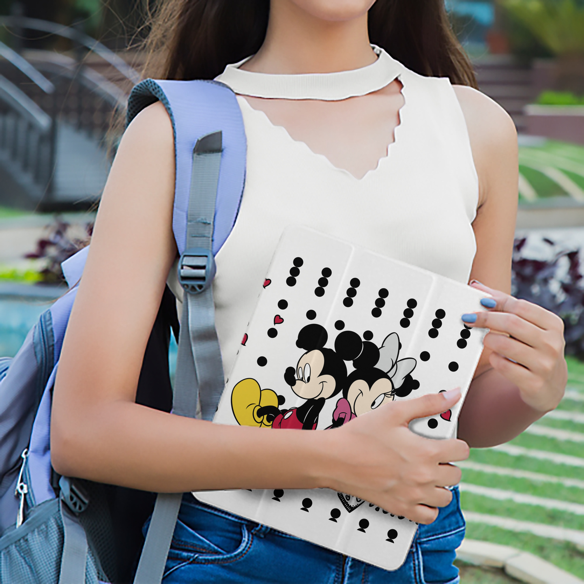 ミッキーマウス Mickey Mouse IPad ケース ペン収納付き 三つ折りスタンド PUレザー×シリコン 対応機種9.5/10.5/10.9インチ