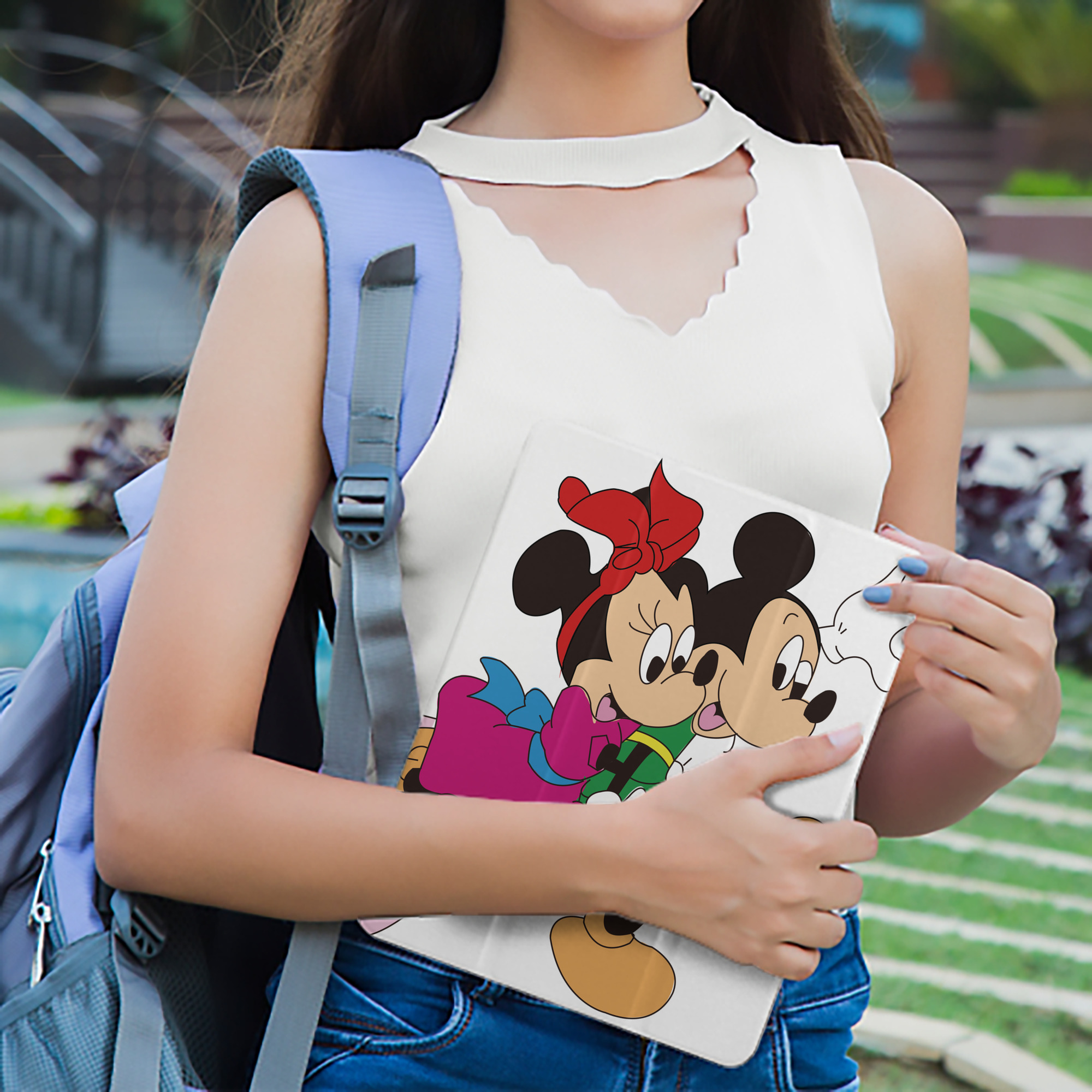 ミッキーマウス Mickey Mouse IPad ケース ペン収納付き 三つ折りスタンド PUレザー×シリコン 対応機種9.5/10.5/10.9インチ
