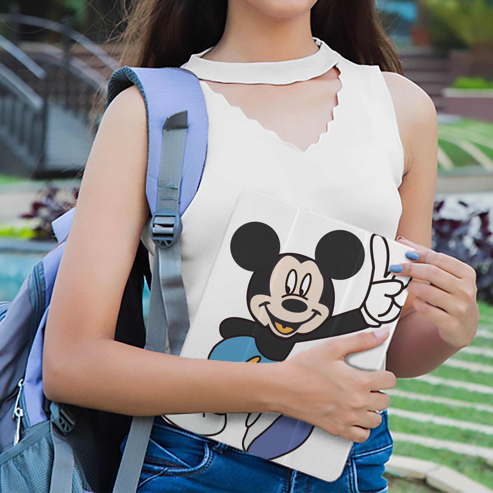 ミッキーマウス Mickey Mouse IPad ケース ペン収納付き 三つ折りスタンド PUレザー×シリコン 対応機種9.5/10.5/10.9インチ