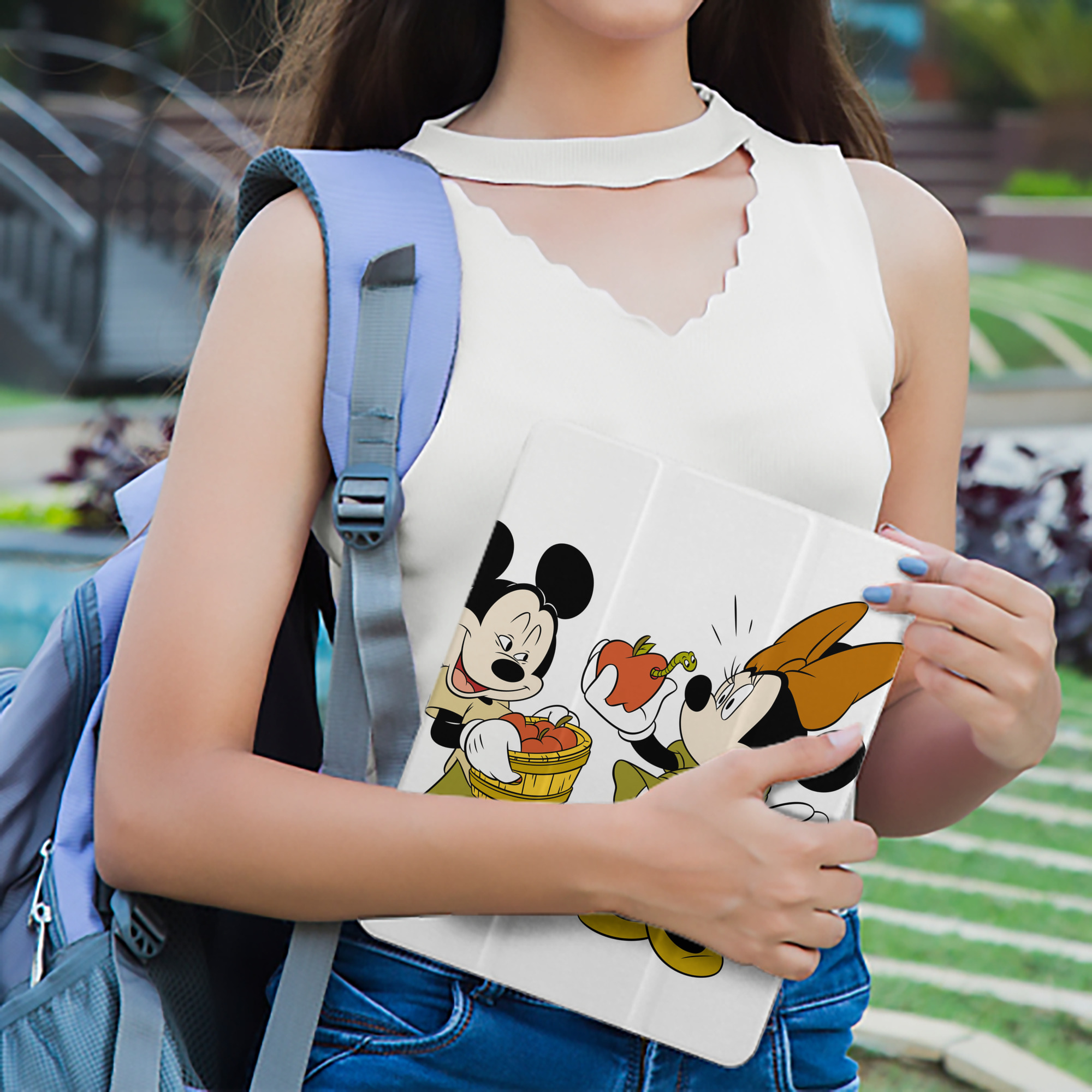 ミッキーマウス Mickey Mouse IPad ケース ペン収納付き 三つ折りスタンド PUレザー×シリコン 対応機種9.5/10.5/10.9インチ