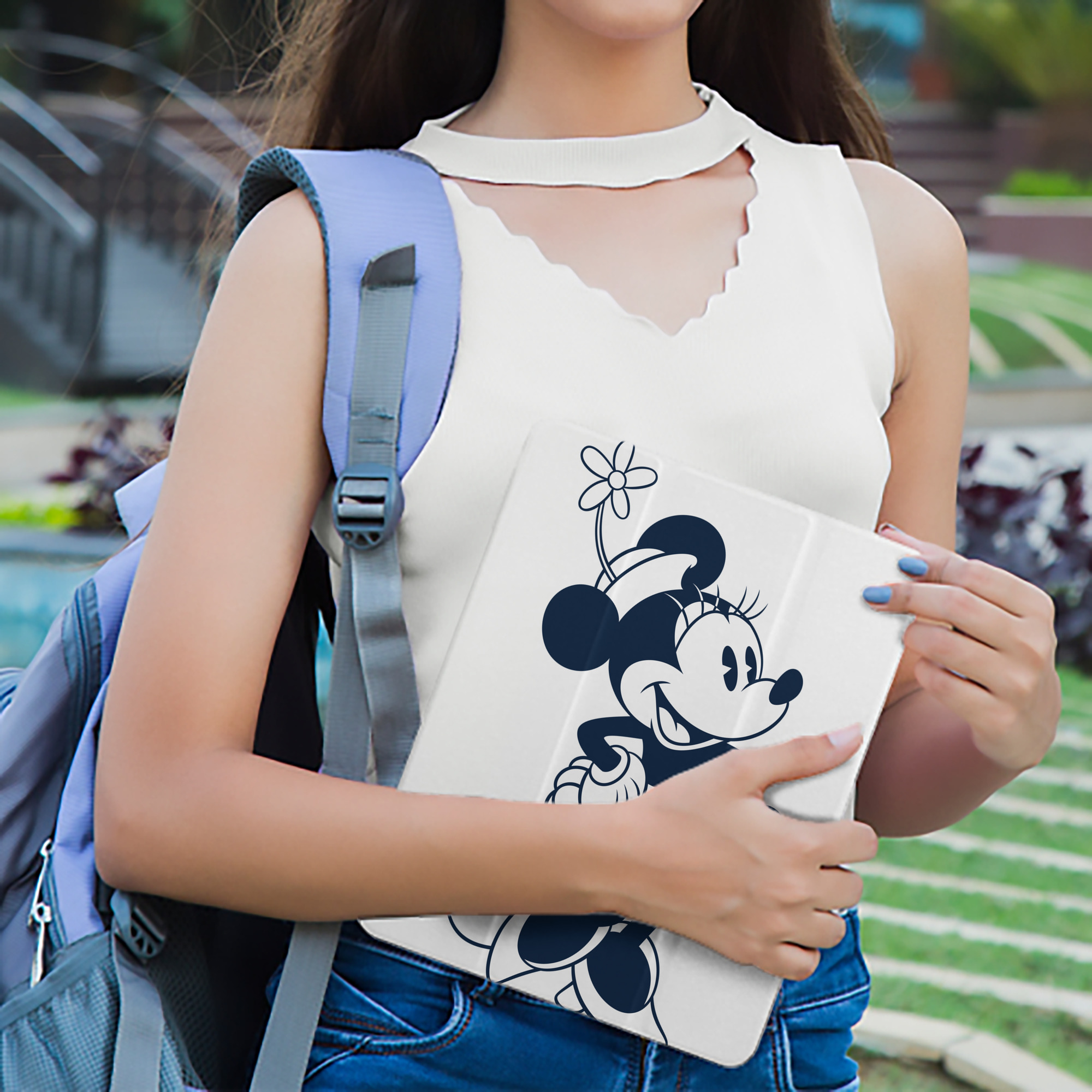 ミッキーマウス Mickey Mouse IPad ケース ペン収納付き 三つ折りスタンド PUレザー×シリコン 対応機種9.5/10.5/10.9インチ