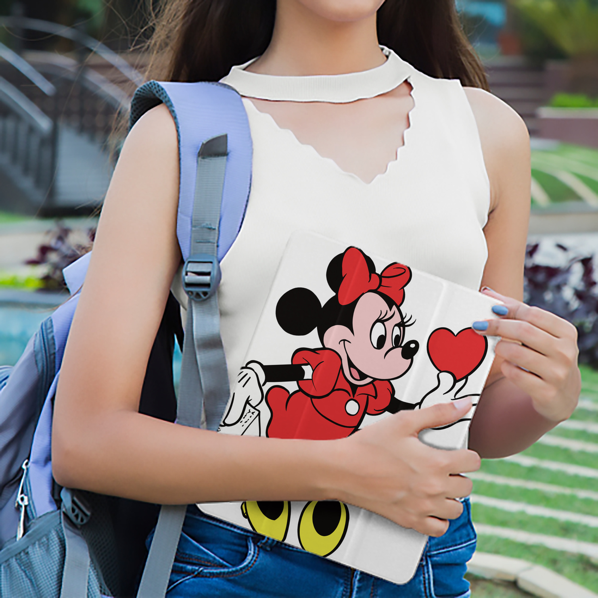 ミッキーマウス Mickey Mouse IPad ケース ペン収納付き 三つ折りスタンド PUレザー×シリコン 対応機種9.5/10.5/10.9インチ
