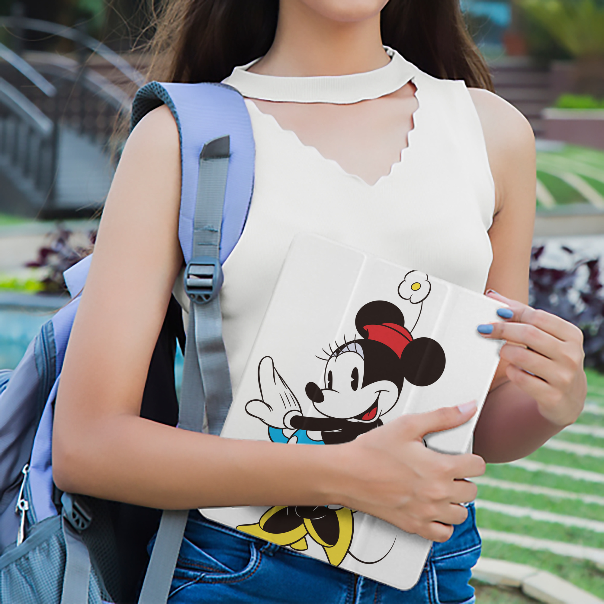 ミッキーマウス Mickey Mouse IPad ケース ペン収納付き 三つ折りスタンド PUレザー×シリコン 対応機種9.5/10.5/10.9インチ
