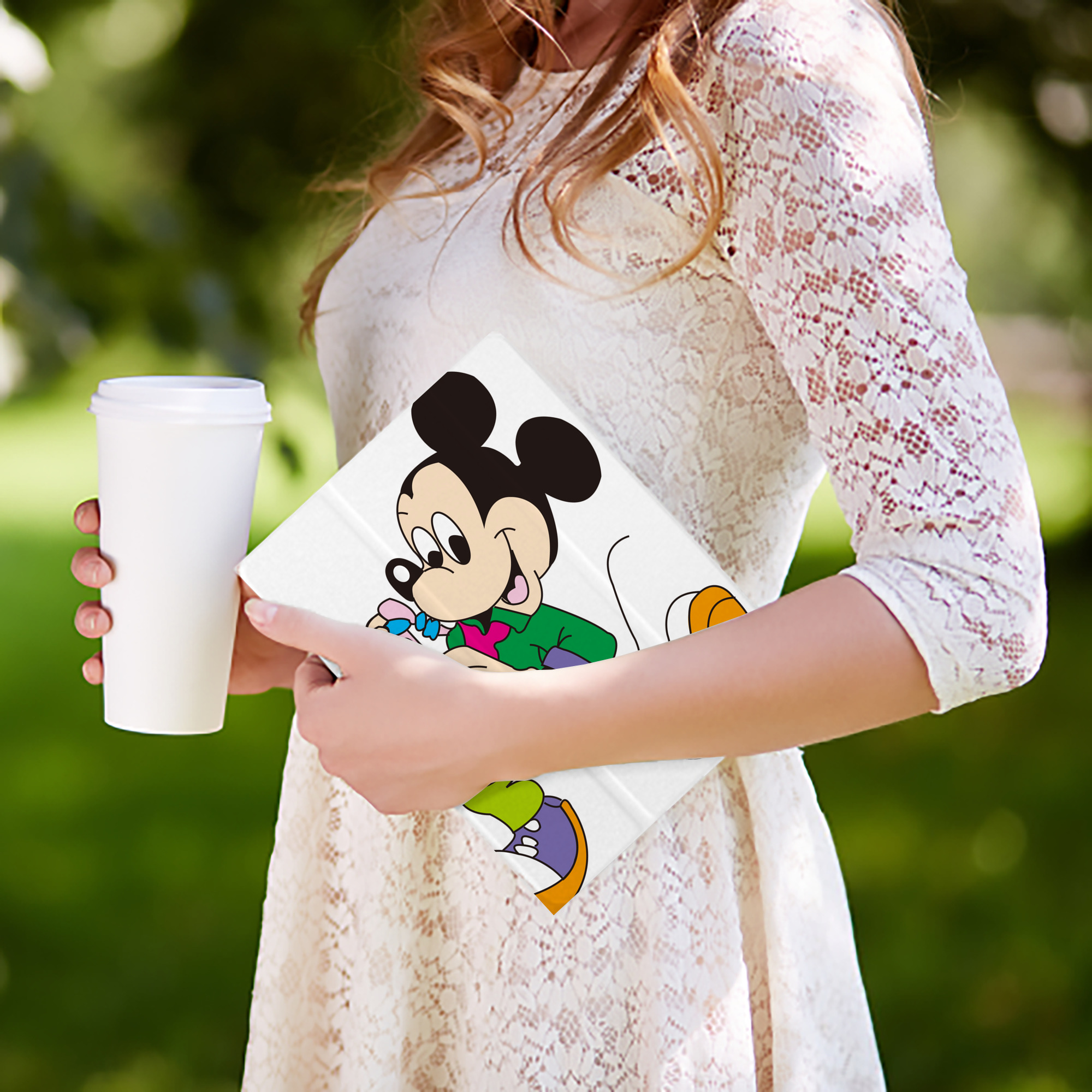 ミッキーマウス Mickey Mouse IPad ケース ペン収納付き 三つ折りスタンド PUレザー×シリコン 対応機種9.5/10.5/10.9インチ