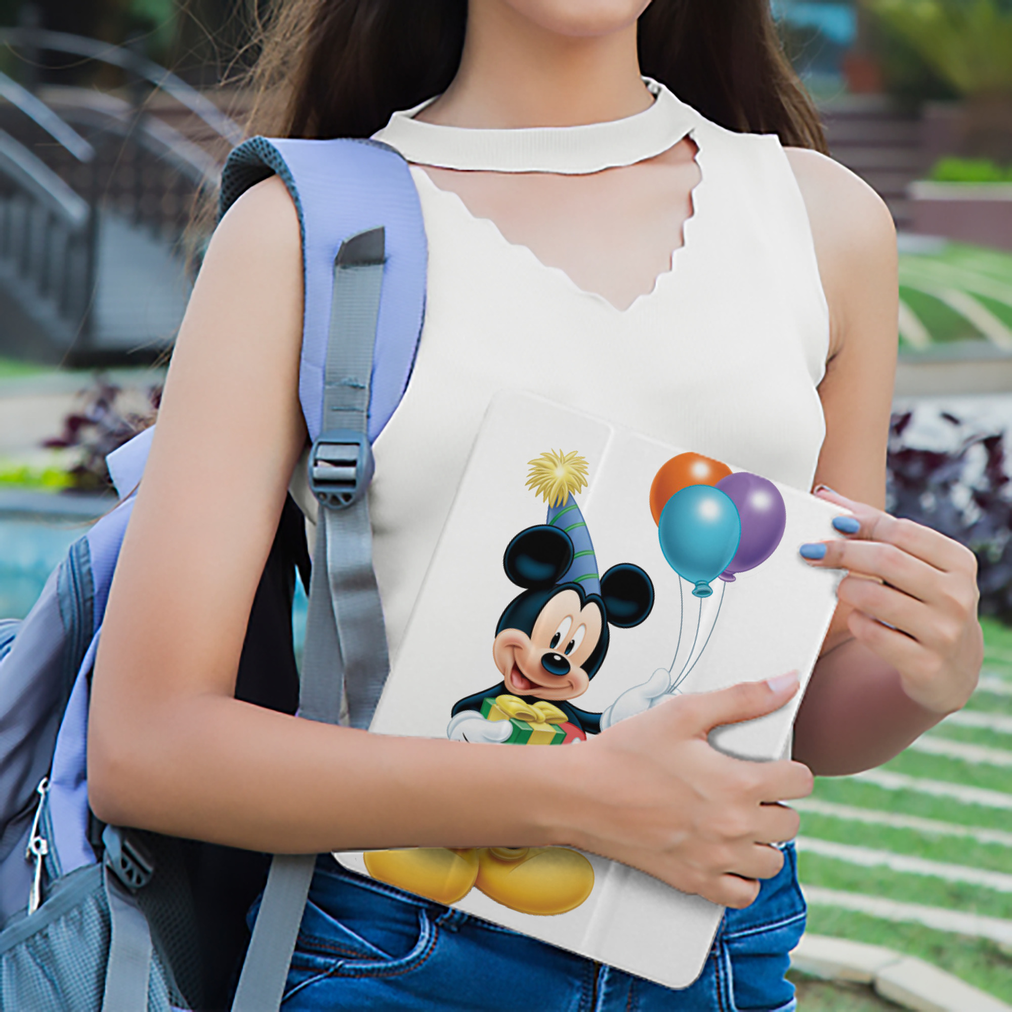ミッキーマウス Mickey Mouse IPad ケース ペン収納付き 三つ折りスタンド PUレザー×シリコン 対応機種9.5/10.5/10.9インチ