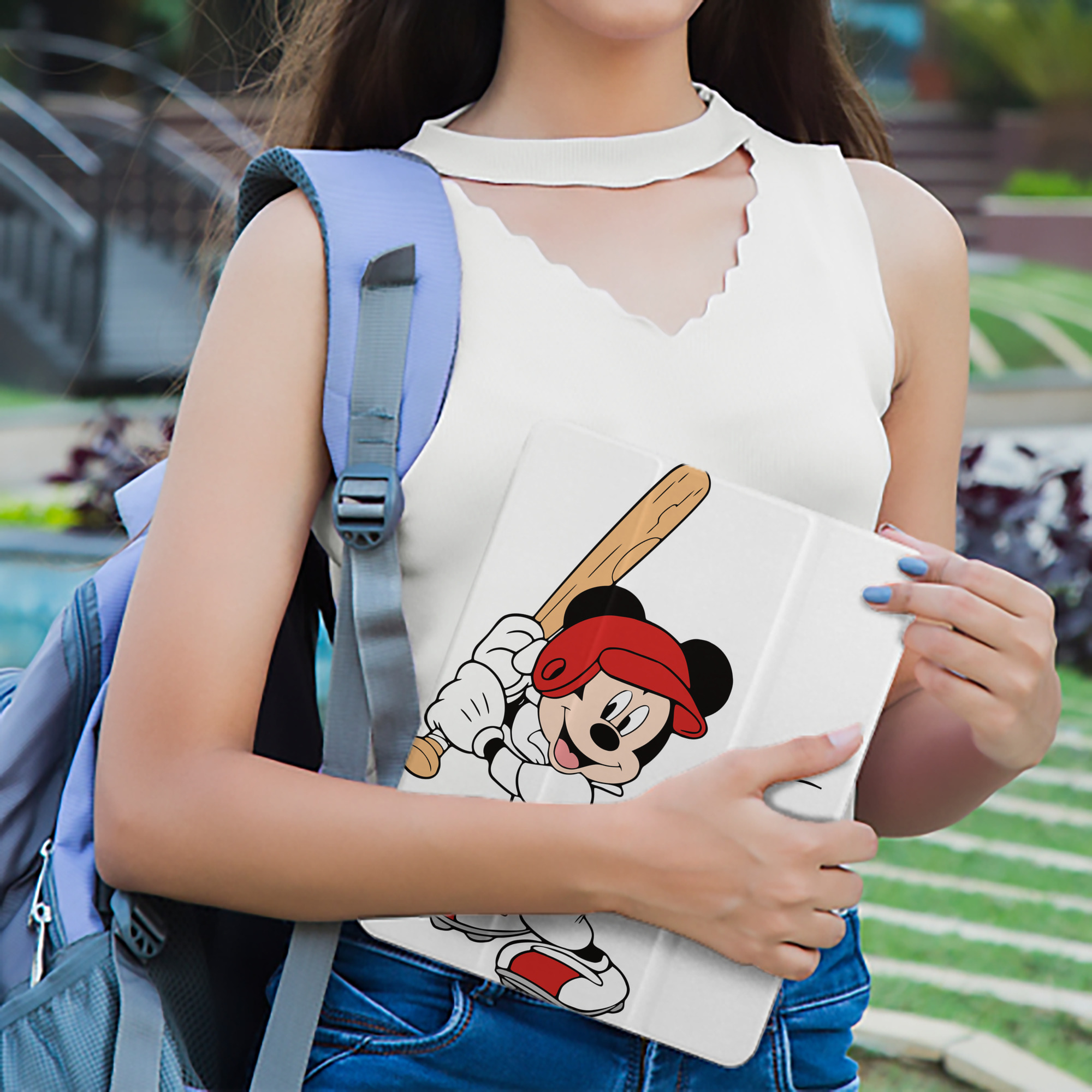 ミッキーマウス Mickey Mouse IPad ケース ペン収納付き 三つ折りスタンド PUレザー×シリコン 対応機種9.5/10.5/10.9インチ
